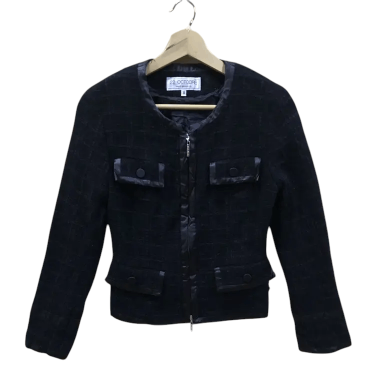 Vintage 22 Octobre Paris-Bruxelles Crop Jackets Size S / US 4 / IT 40 - 1 Thumbnail