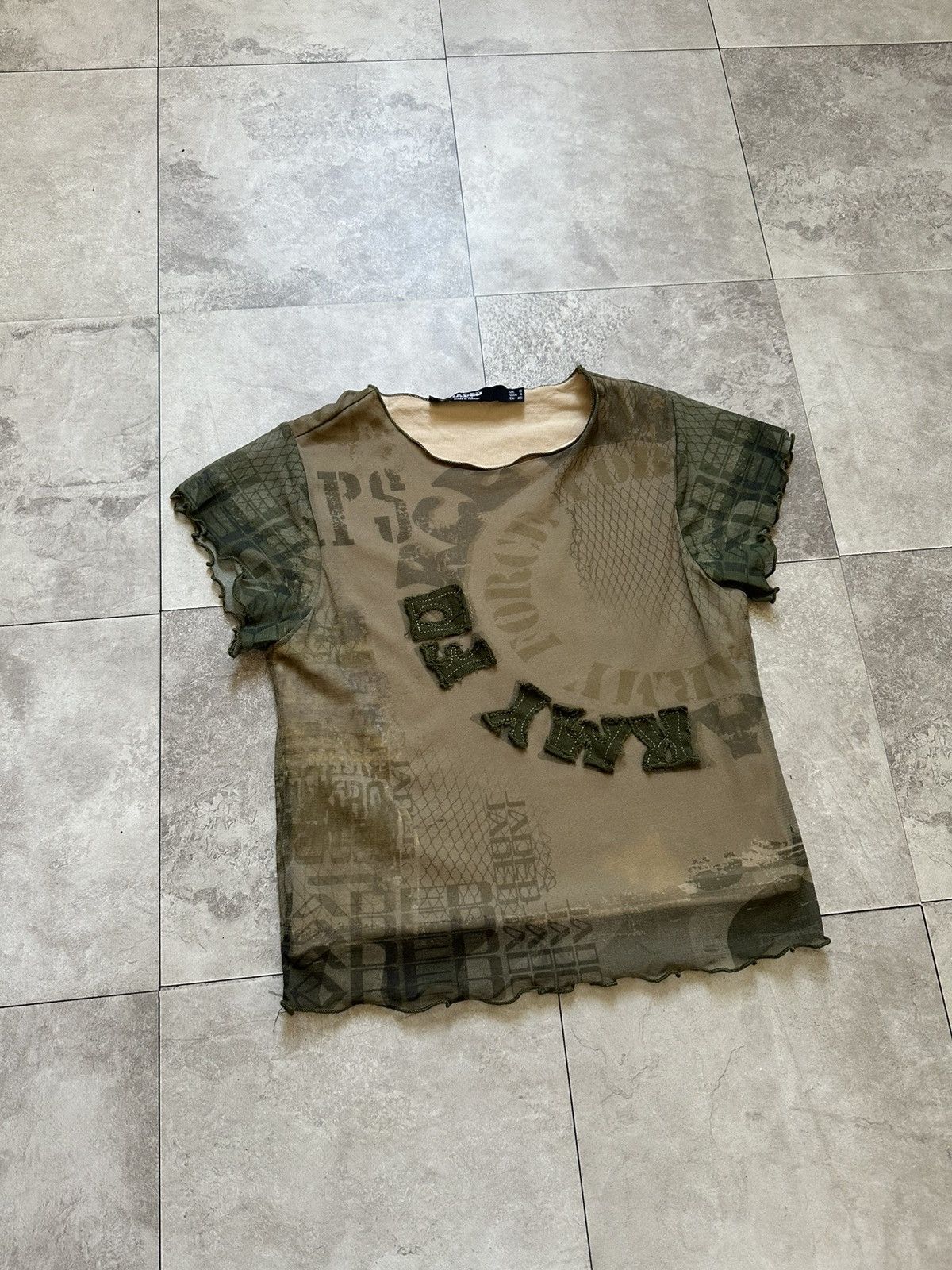 Jaded London Jaded London Y2K Military Mesh Top Punk T-Shirt LGB Vibe Size S / US 4 / IT 40 - 2 Thumbnail