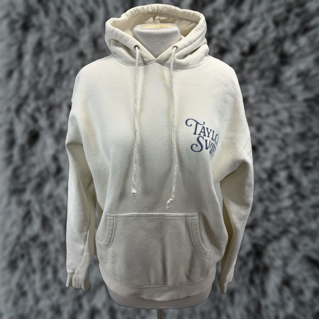 Vintage Taylor Swift 1989 Hoodie Pullover Womens Size M Ivory 1989 Band Graphic Print Hooded Sweatshirt Men? No Girls? Wait. Size M / US 6-8 / IT 42-44 - 1 Thumbnail