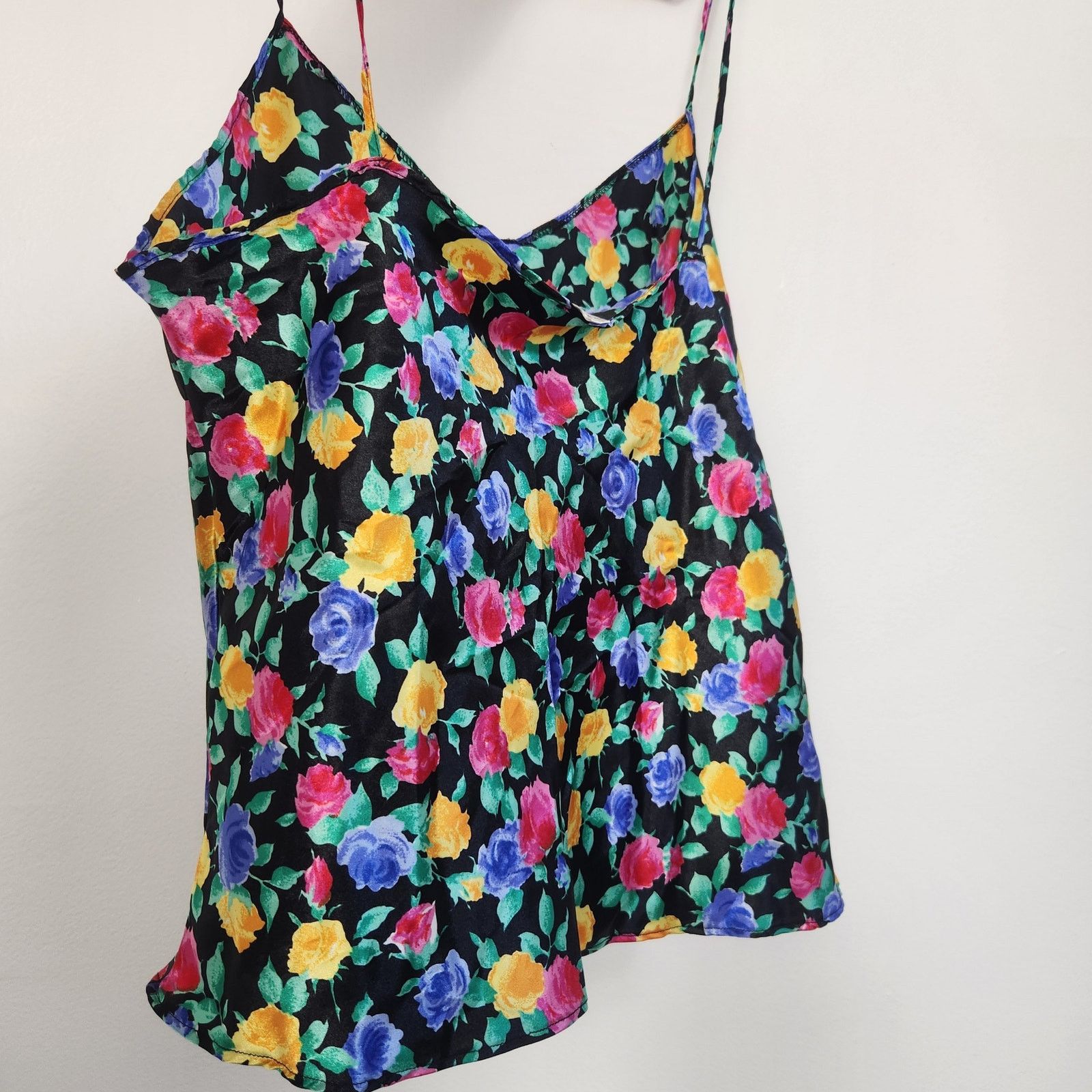 Vintage Vintage Silky Camisole Top Bright Floral Spaghetti Strap L Size L / US 10 / IT 46 - 5 Thumbnail