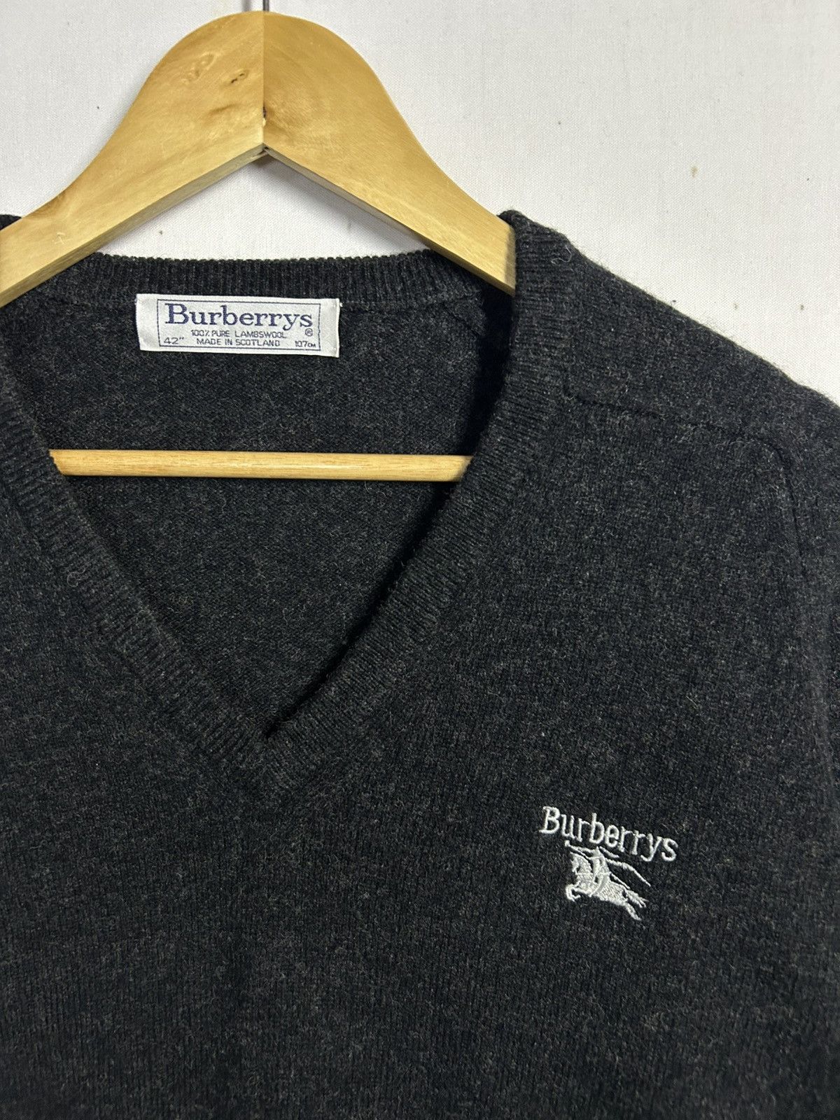 Burberry × Vintage Vintage Burberrys Lambswool embroidery logo Size US M / EU 48-50 / 2 - 2 Thumbnail