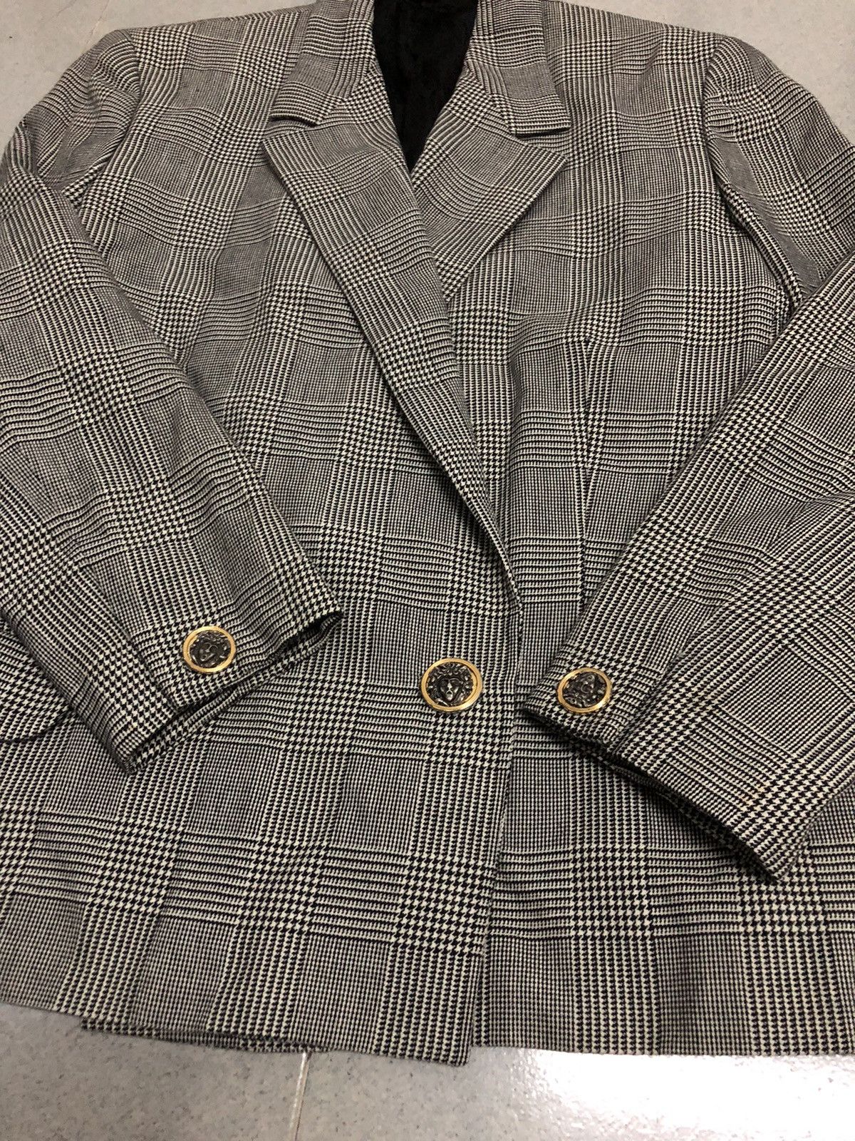 Versace Vintage Gianni Versace Plaid Blazer Coat Size 44R - 3 Thumbnail