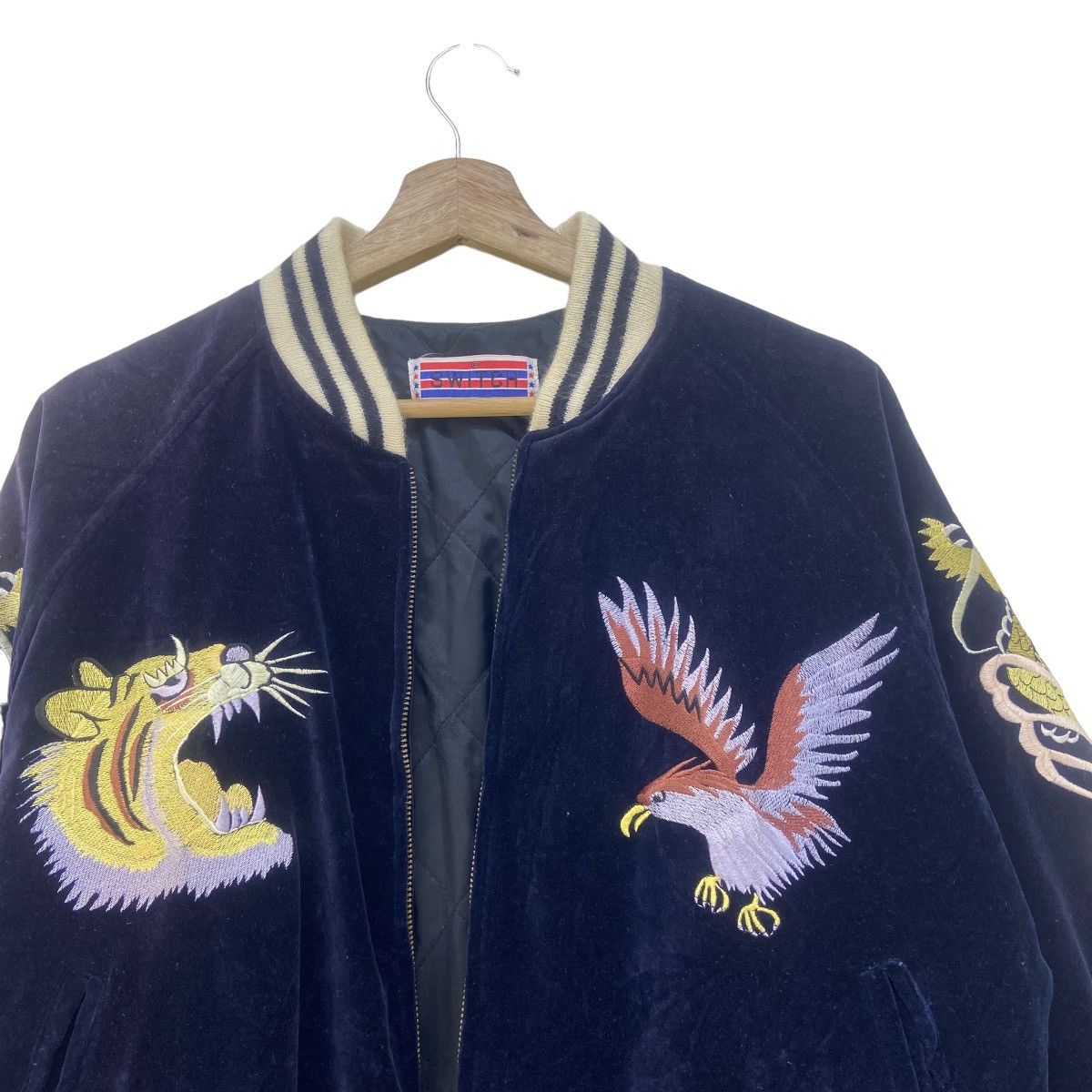 Japanese Brand Vintage Houston Navy Velvet Sukajan Souvenir Jacket Size US S / EU 44-46 / 1 - 10 Thumbnail