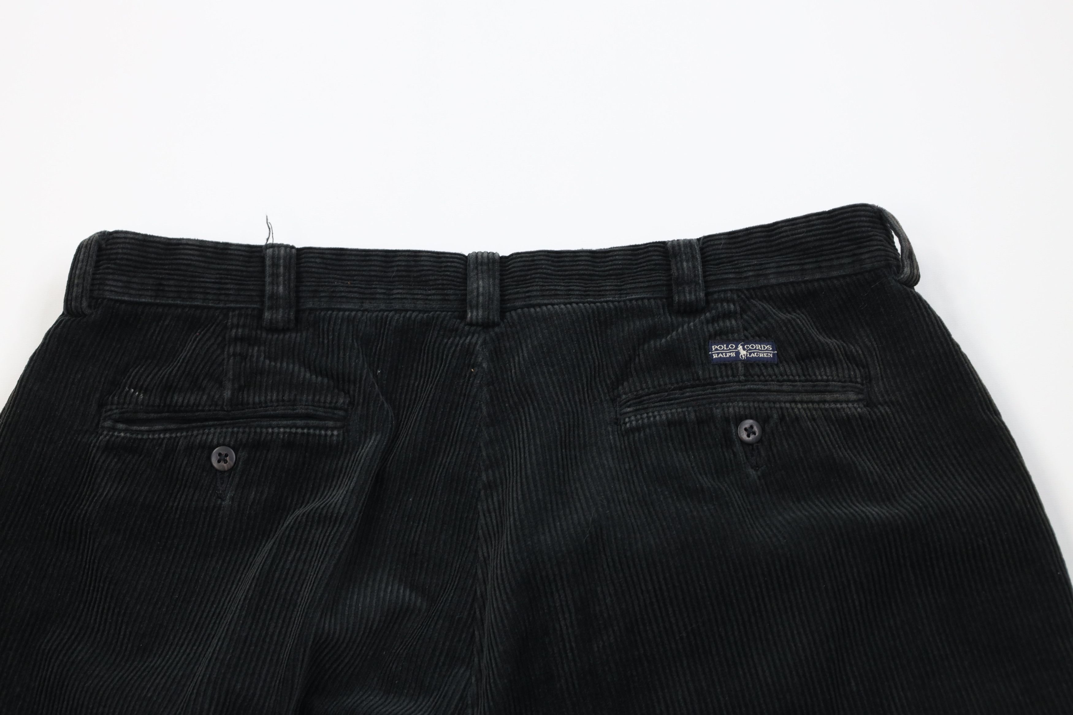 Ralph Lauren Vintage 90s Ralph Lauren Wide Leg Corduroy Chino Pants Black Size US 38 / EU 54 - 12 Thumbnail