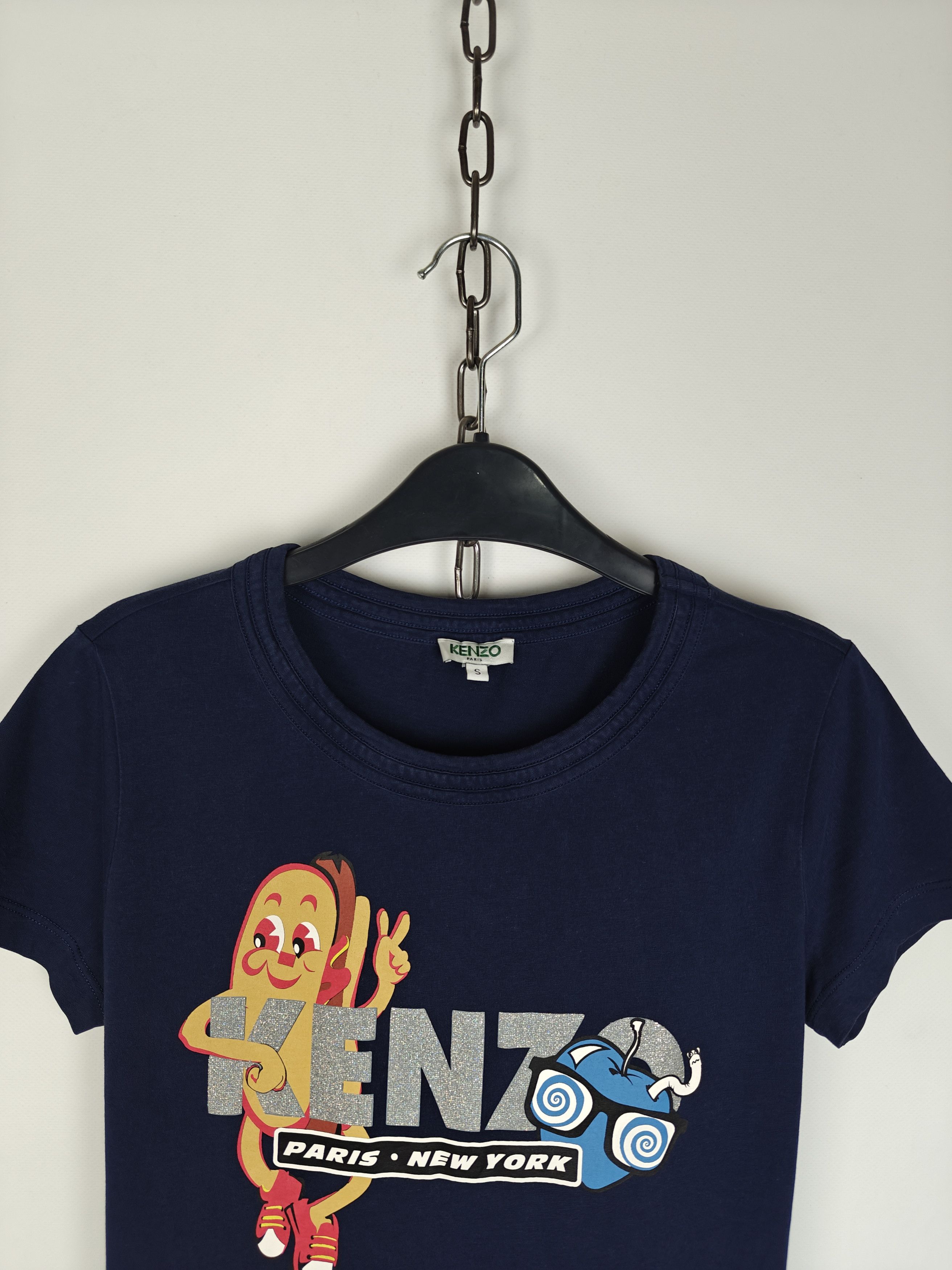 Kenzo Kenzo Paris T-Shirt Crewneck Hot Dog Logo Navy size M Size S / US 4 / IT 40 - 2 Thumbnail