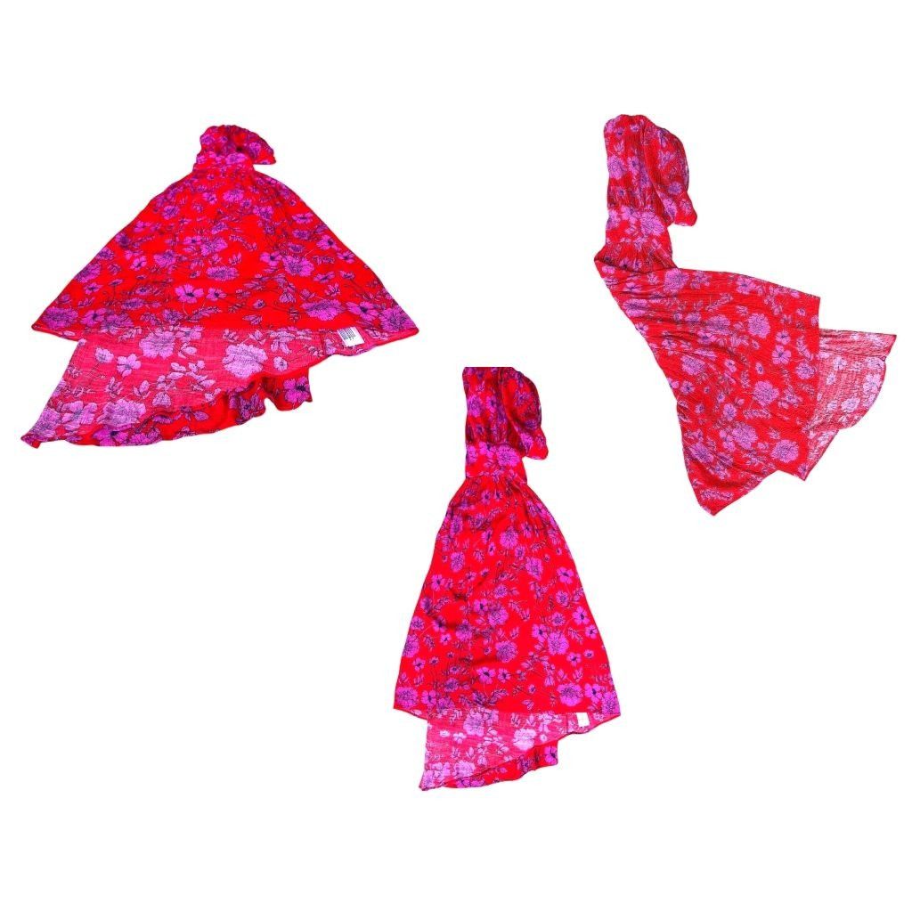 Other Band of Gypsies Hi Low Dress Small Red Pink Flowers Stretch Size S / US 4 / IT 40 - 9 Thumbnail