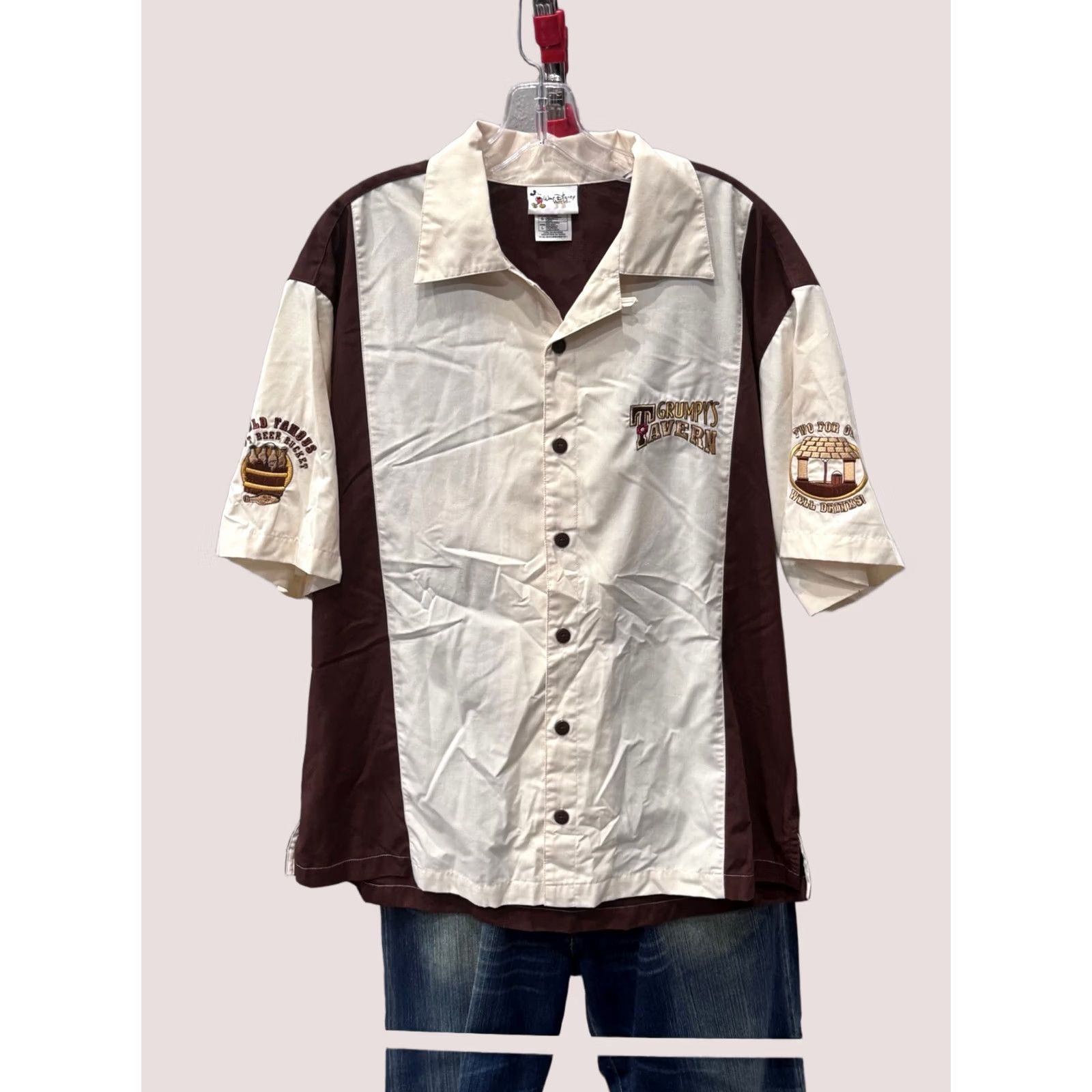 Disney RARE Walt Disney World Grumpys Tavern Embroidered Bowling Shirt L Mens Multicolor Large L Size US L / EU 52-54 / 3 - 1 Thumbnail
