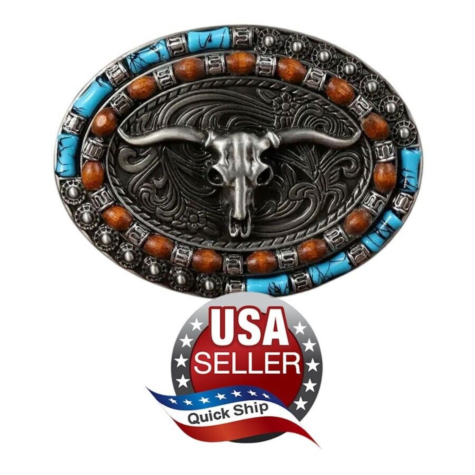 Other Longhorn Steer Skull Cowboy Old Style Belt Buckle Size ONE SIZE - 1 Thumbnail
