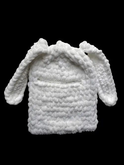 Handmade × Japanese Brand Handmade Plush Knitted Balaclava Ski Mask Bunny Rabbit Style Size ONE SIZE - 3 Thumbnail