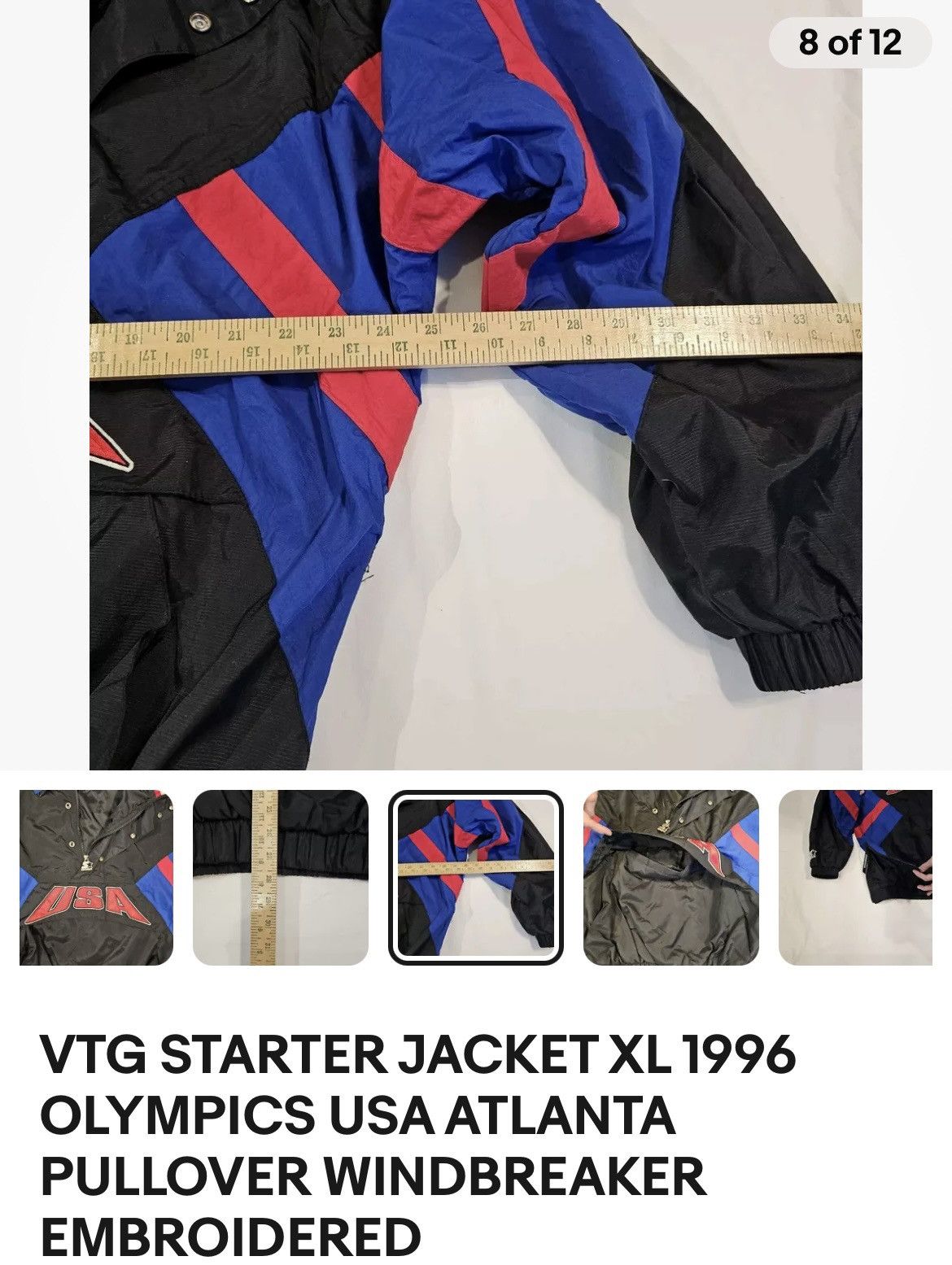Starter × USA Olympics × Vintage Vintage 90s USA Starter Pullover Size US XL / EU 56 / 4 - 5 Thumbnail