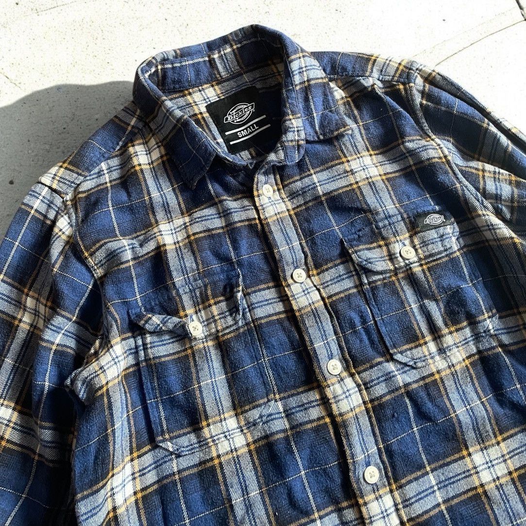 Dickies × Vintage Vintage Dickies Flannel Shirt Workwear Button Up Blue Small Size US S / EU 44-46 / 1 - 2 Thumbnail