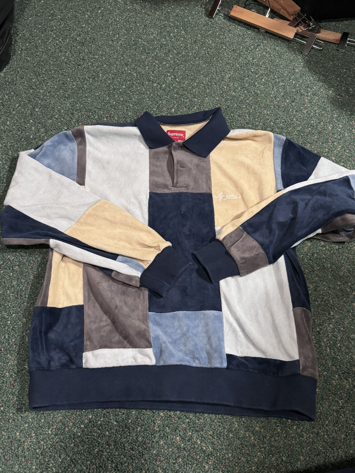 Supreme Supreme patchwork velour polo | Grailed