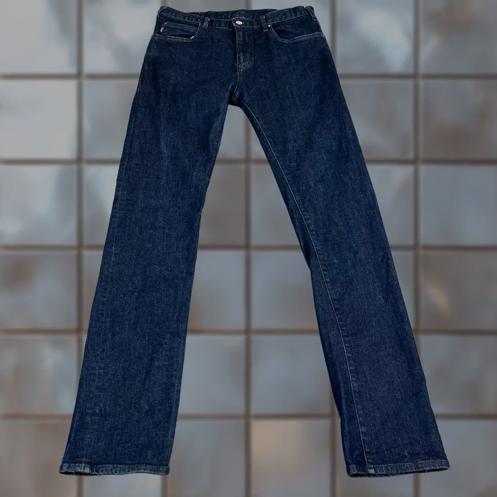 Vintage Armani Jeans Jeans Slim Straight 32 Dark Wash Blue Indigo Stretch J45 Mens Regular Size US 32 / EU 48 - 1 Thumbnail