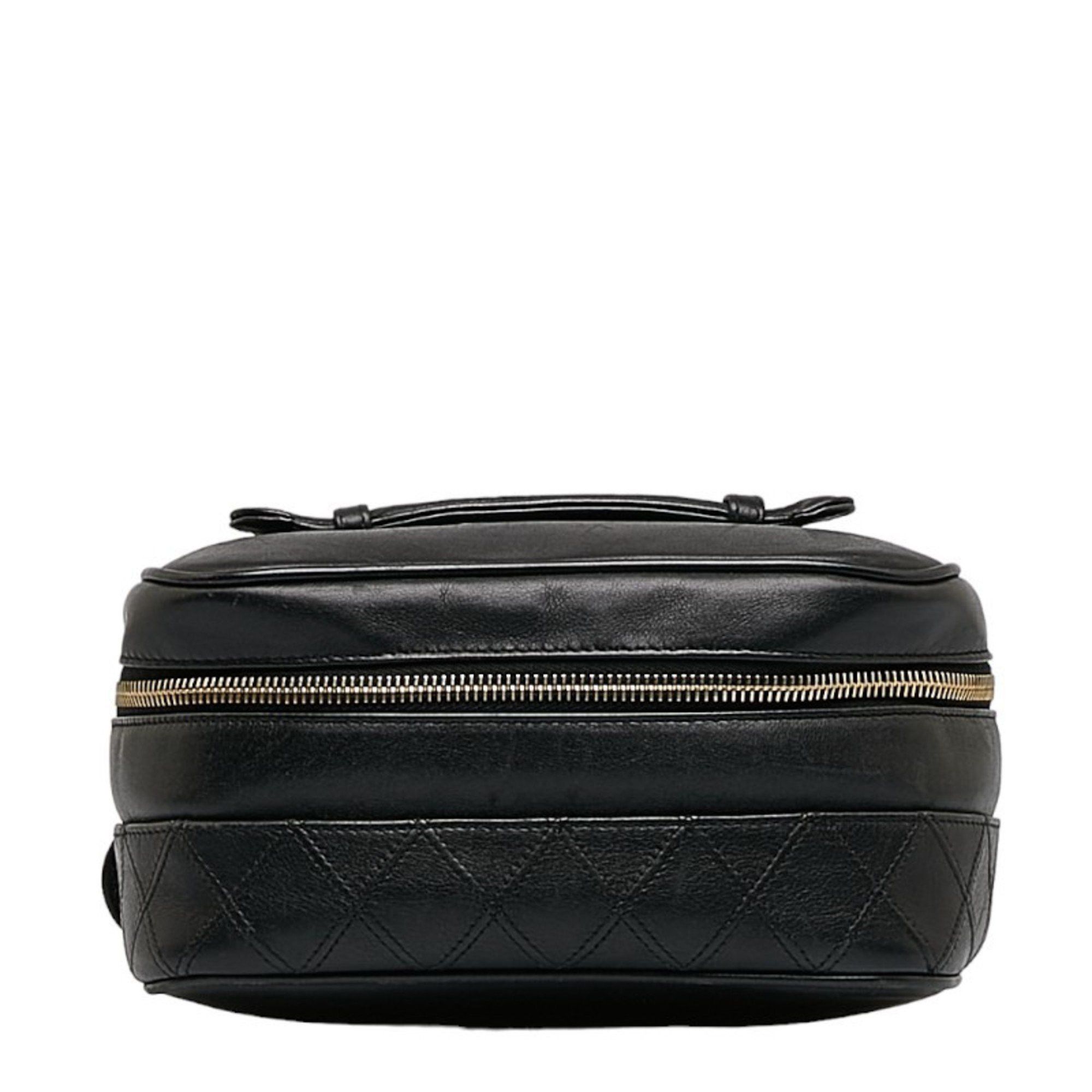 image of Chanel Cocomark Bicolore Handbag Vanity Bag Black Lambskin Ladies, Women's