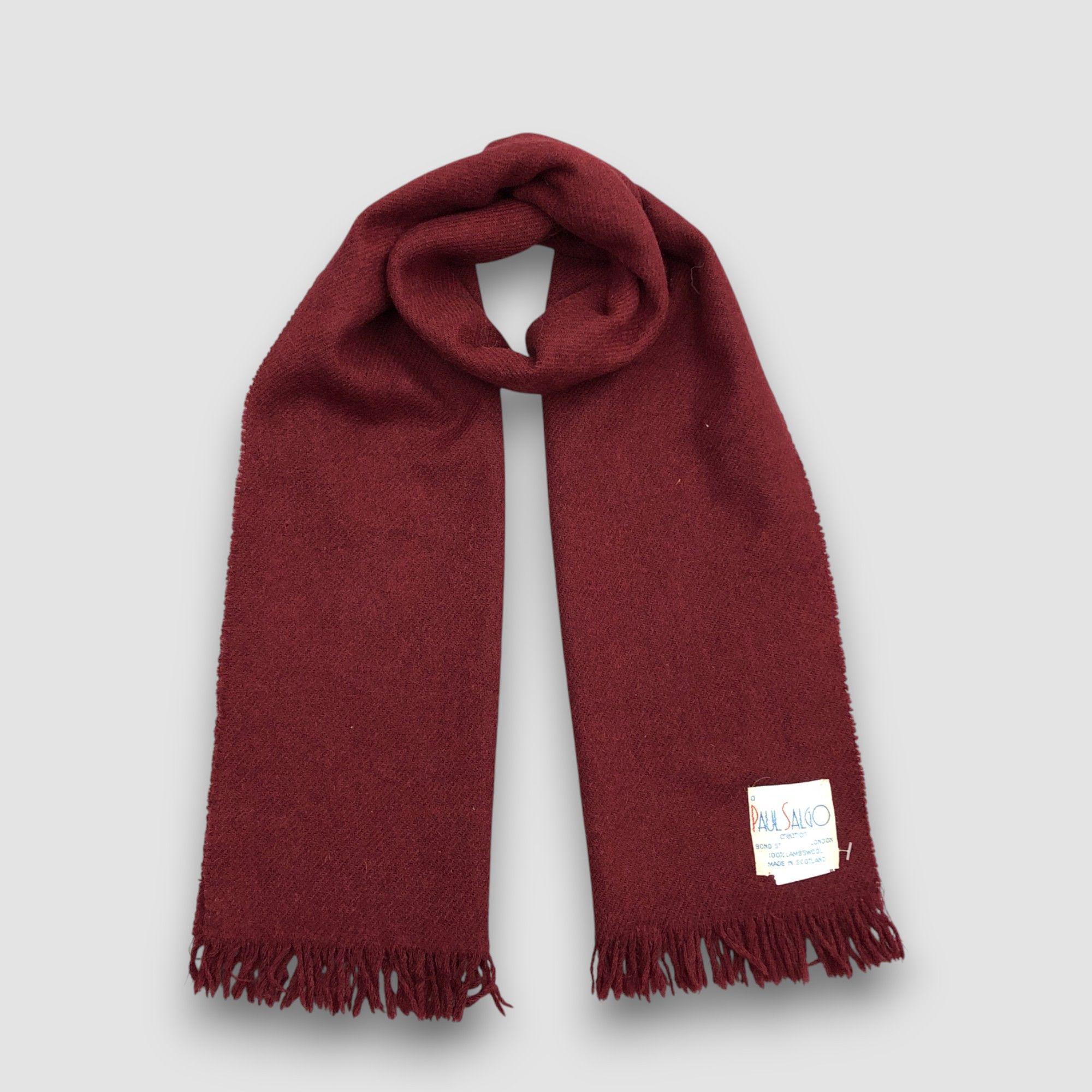 Japanese Brand Vintage 80s Paul Salgo Scarf Muffler Wool Cashmere Scarves Size ONE SIZE - 1 Thumbnail