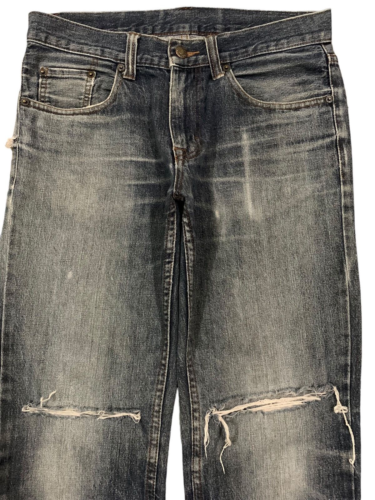 KURO Vintage Kuroto Faded Wash Distressed Grunge Jeans Size US 32 / EU 48 - 3 Thumbnail
