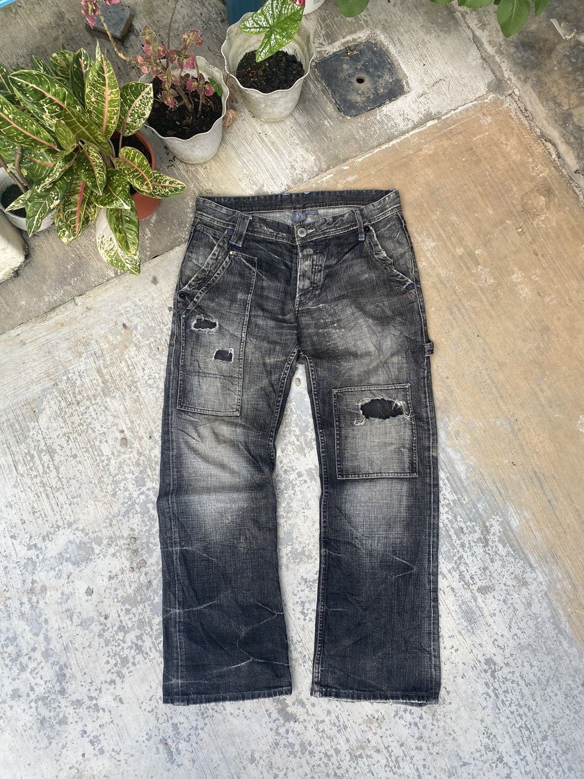Armani Exchange × If Six Was Nine Armani Exchange Patchwork Flare Jeans Size US 35 - 1 Thumbnail