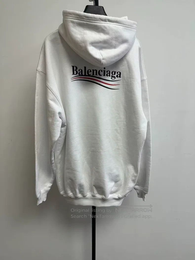 Balenciaga Balenciaga Wave Logo Fleece Hooded Sweatshirt White Size US XS / EU 42 / 0 - 2 Thumbnail