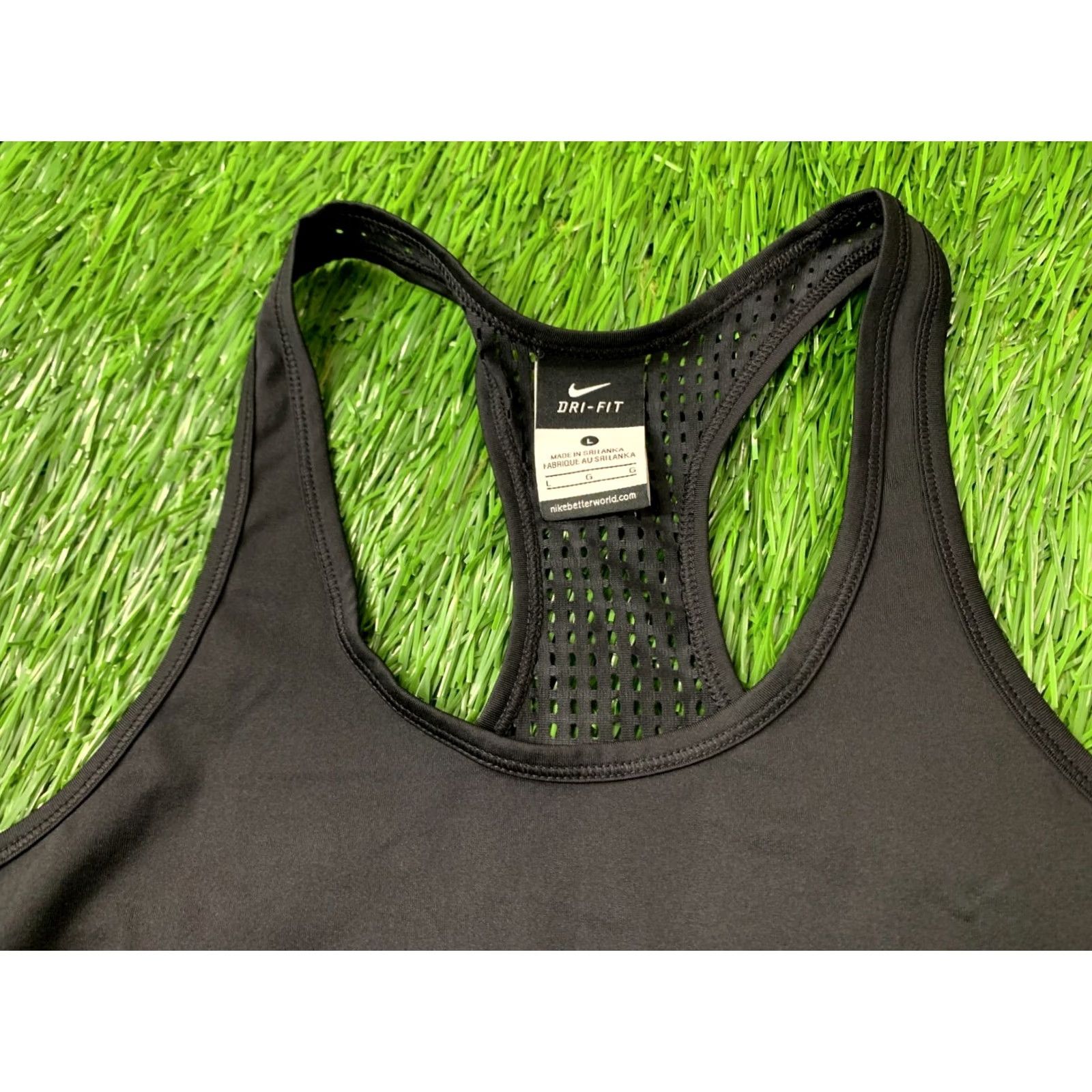 Nike Nike Dri-Fit Original 2016 Run Running Women Vest Sleeveless Shirt Jersey Size L - Black, 92% Polyester, 8% Elastane, Nike Shirt Size L / US 10 / IT 46 - 3 Thumbnail