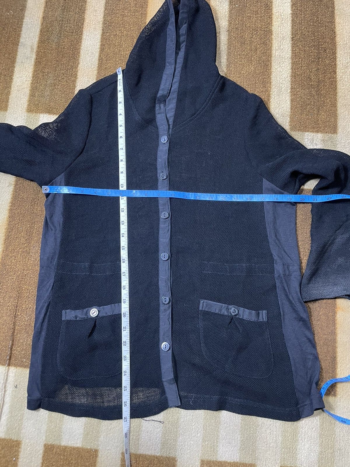 Japane- glitgern Mesh Hoodie button if9was6 style