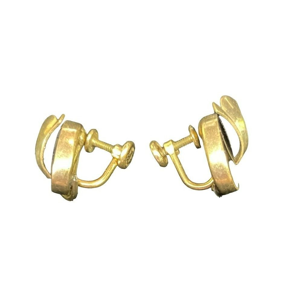 Other Vintage 12K G.F. and Black Onyx Screw-Back Earrings Size ONE SIZE - 2 Thumbnail