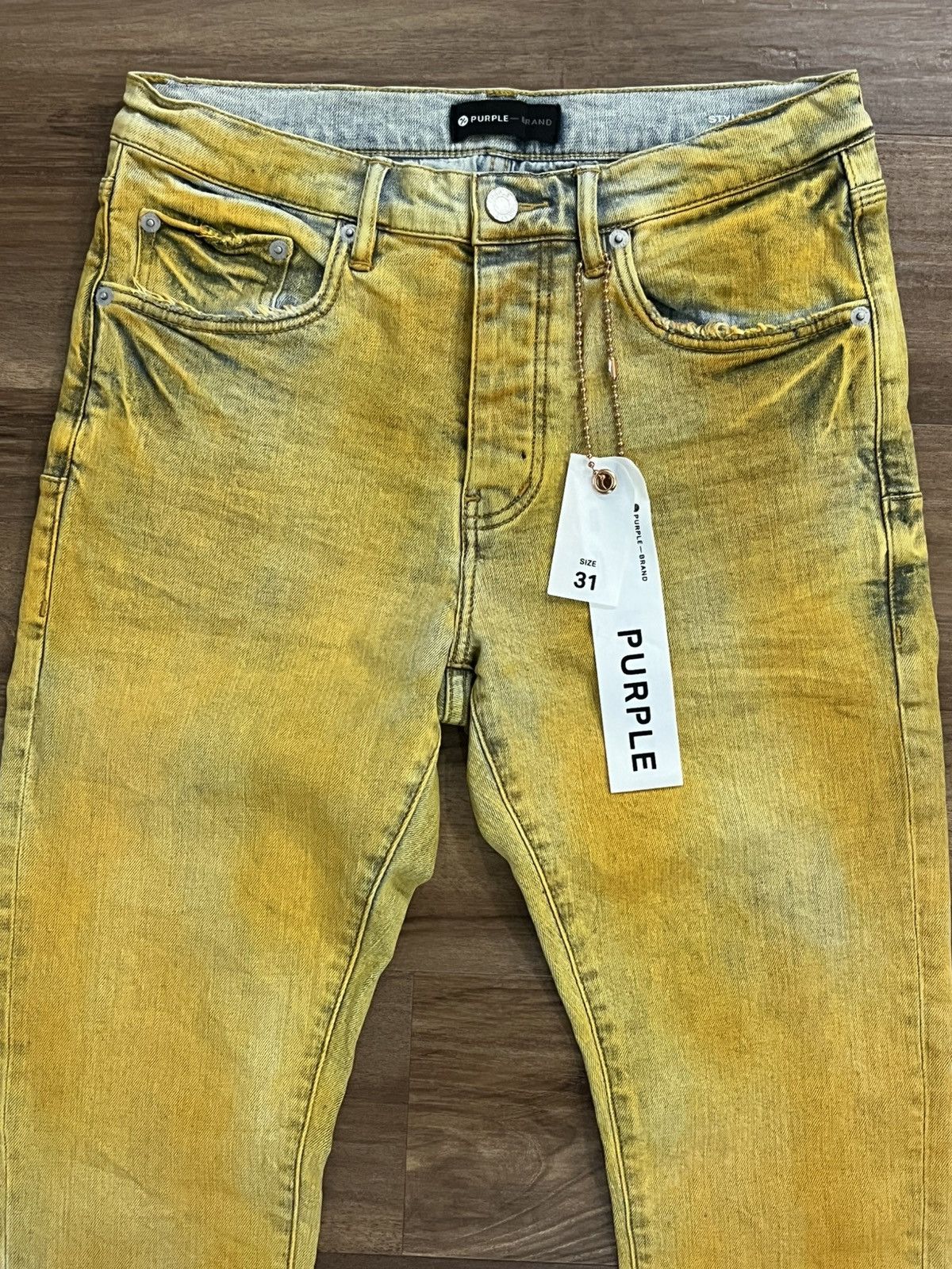 Purple Brand Purple Brand p001yoli122 yellow jeans size 31 NEW Size US 31 - 3 Thumbnail
