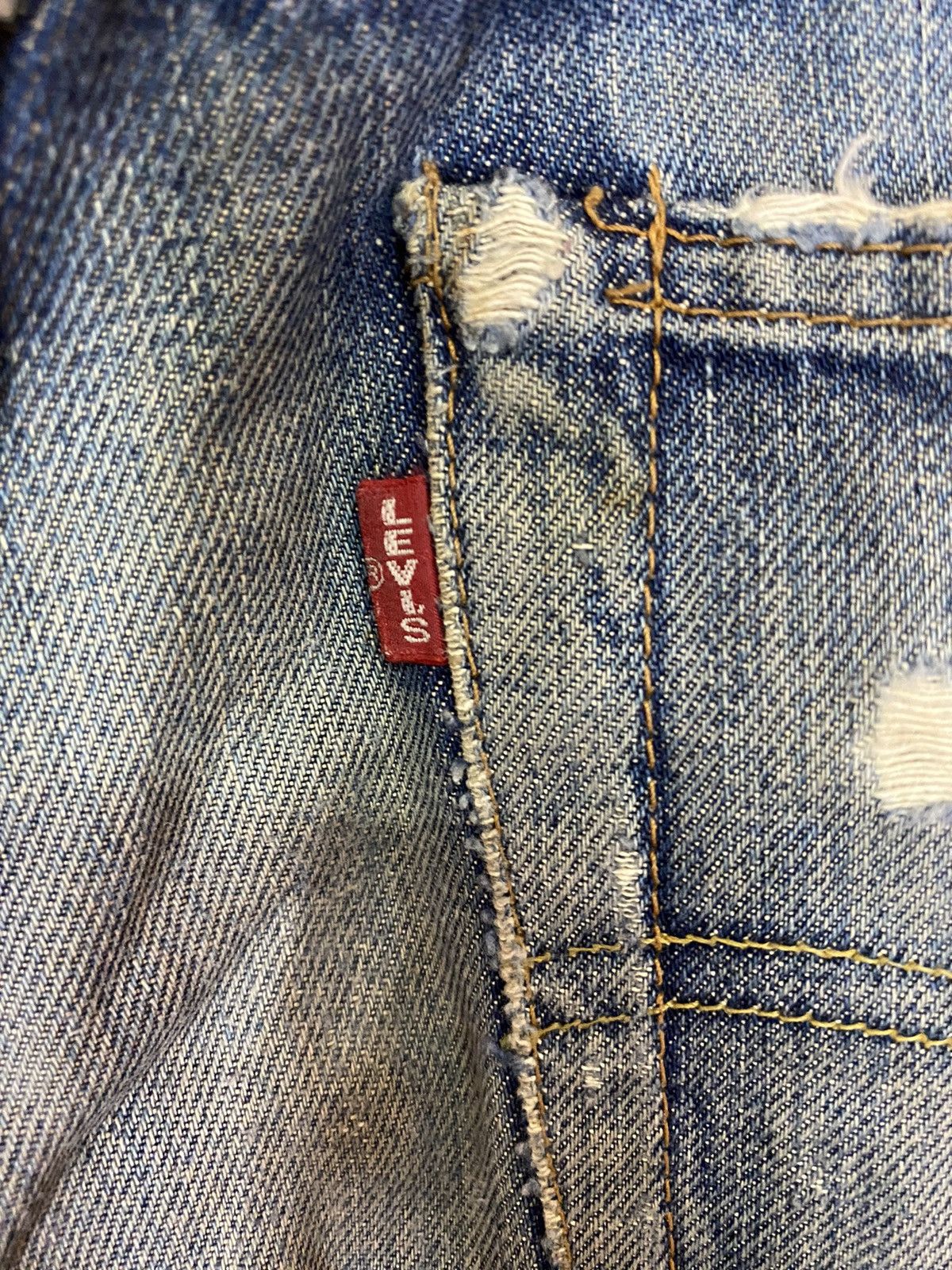 Levi's ‼️VINTAGE LEVIS BIG E 551zxx SELVEDGE DENIM DISTROY‼️ Size US 32 / EU 48 - 11 Thumbnail