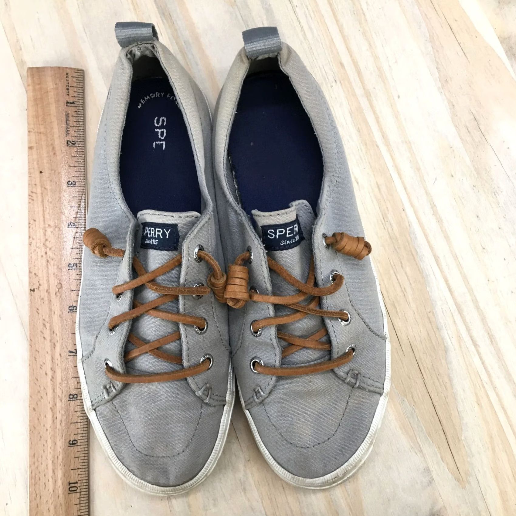 Sperry Sperry Crest Vibe Sneakers Grey Canvas Lace Up Low Top Womens 6 Shoes Casual Comfortable Breathable Flat Heel 0.5in Walking Size M / US 6-8 / IT 42-44 - 5 Thumbnail