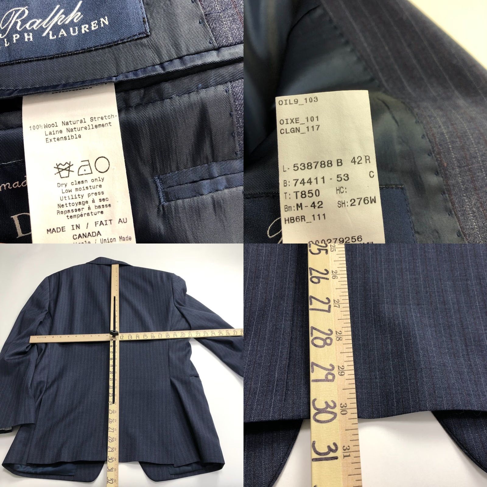 Ralph Lauren Ralph Lauren Blue Label Navy Blue Sport Coat Suit Jacket 100% Wool 42R Size 42R - 9 Thumbnail