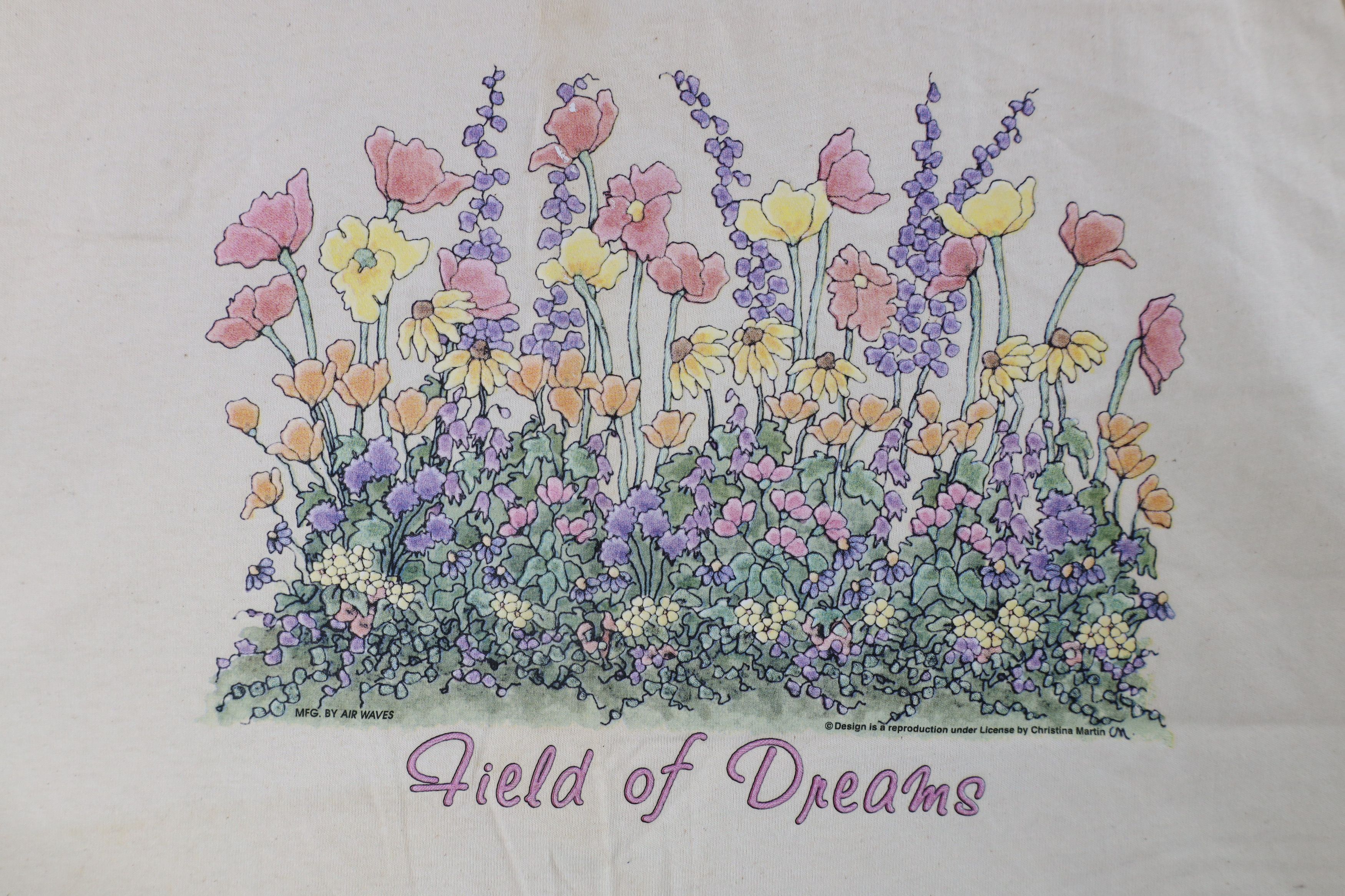 Vintage Vintage 90s Streetwear Field of Dreams Flower T-Shirt Beige Size XL / US 12-14 / IT 48-50 - 4 Thumbnail