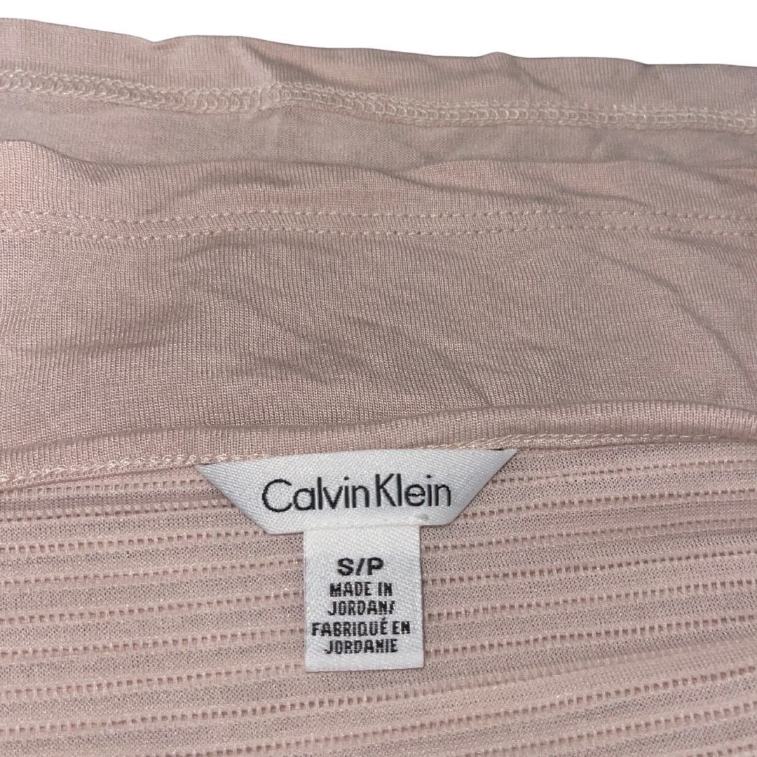Calvin Klein Top Cap Sleeves Blush Pink Size Small Ruche Neckline Casual Size S / US 4 / IT 40 - 3 Thumbnail