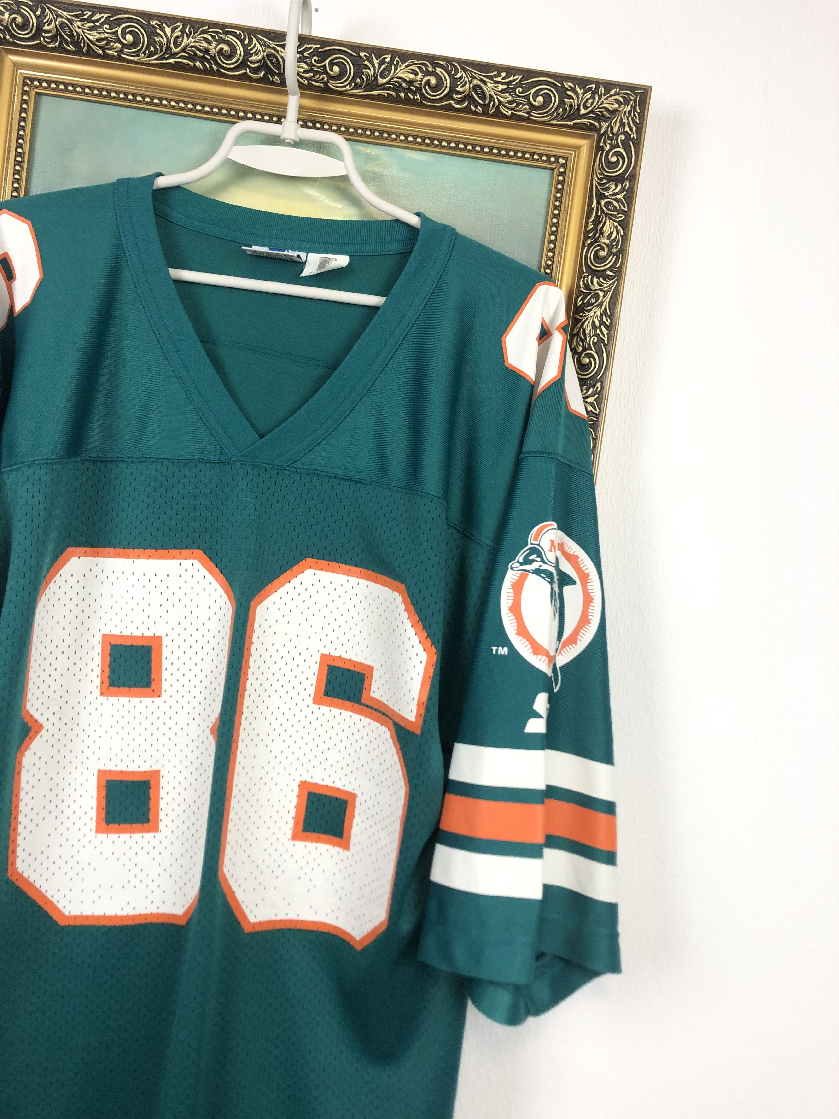 Starter Vintage NFL Miami Dolphins BARNETT #86 Jersey Rare Shirt Size US XL / EU 56 / 4 - 6 Thumbnail
