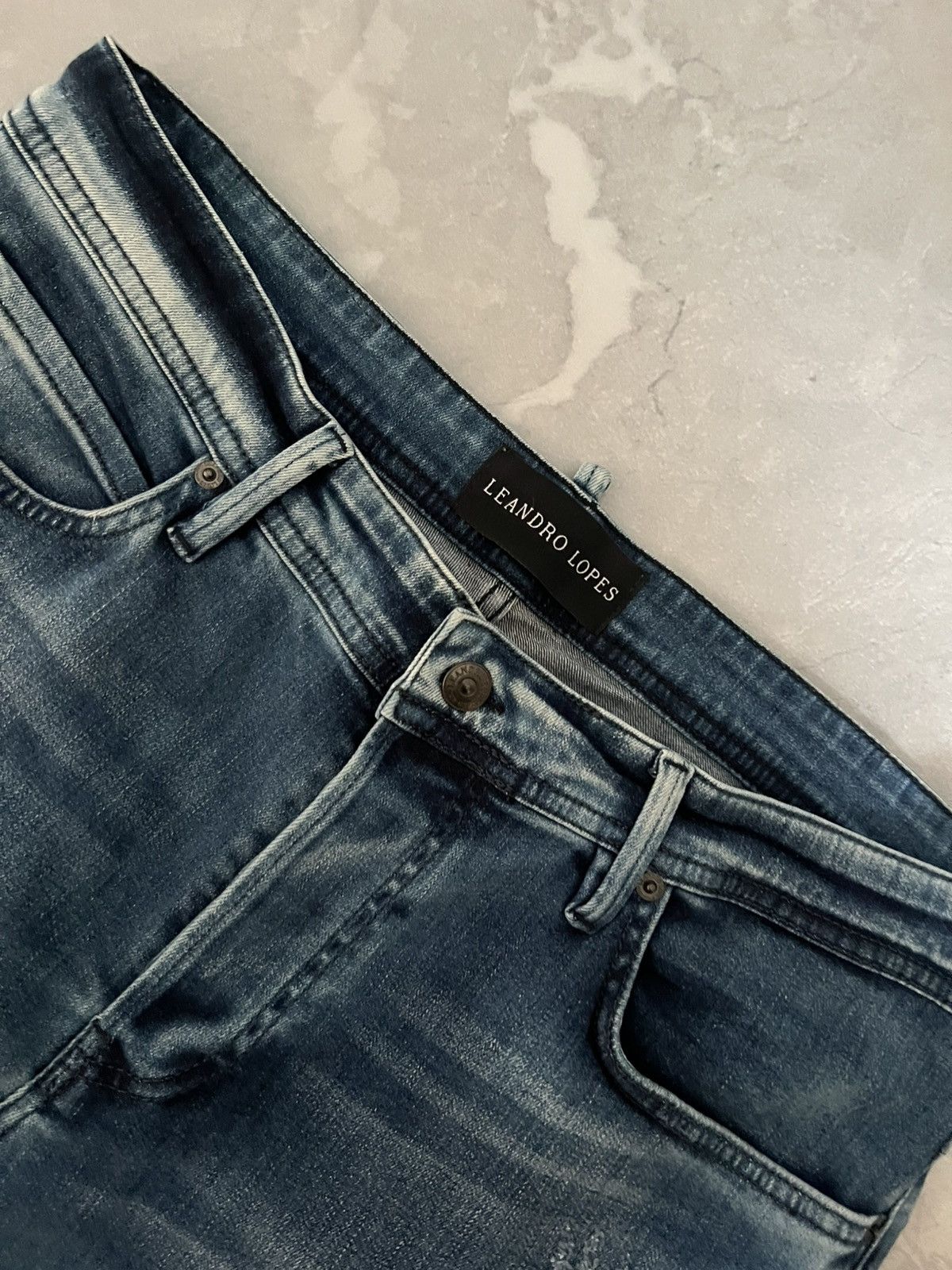 Japanese Brand Flared Distressed Heavy Jeans / Undercover Style Faded 90 Size US 35 - 3 Thumbnail