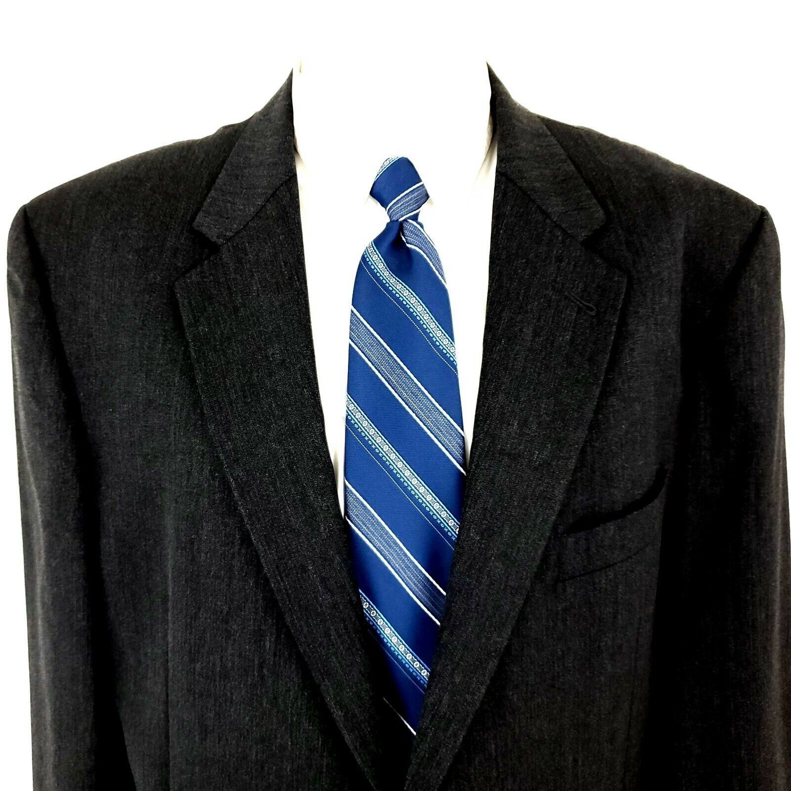 Joseph Abboud Joseph Abboud Mark Shale Wool 2 Button Blazer 44L Gray Herri Size 44L - 1 Thumbnail