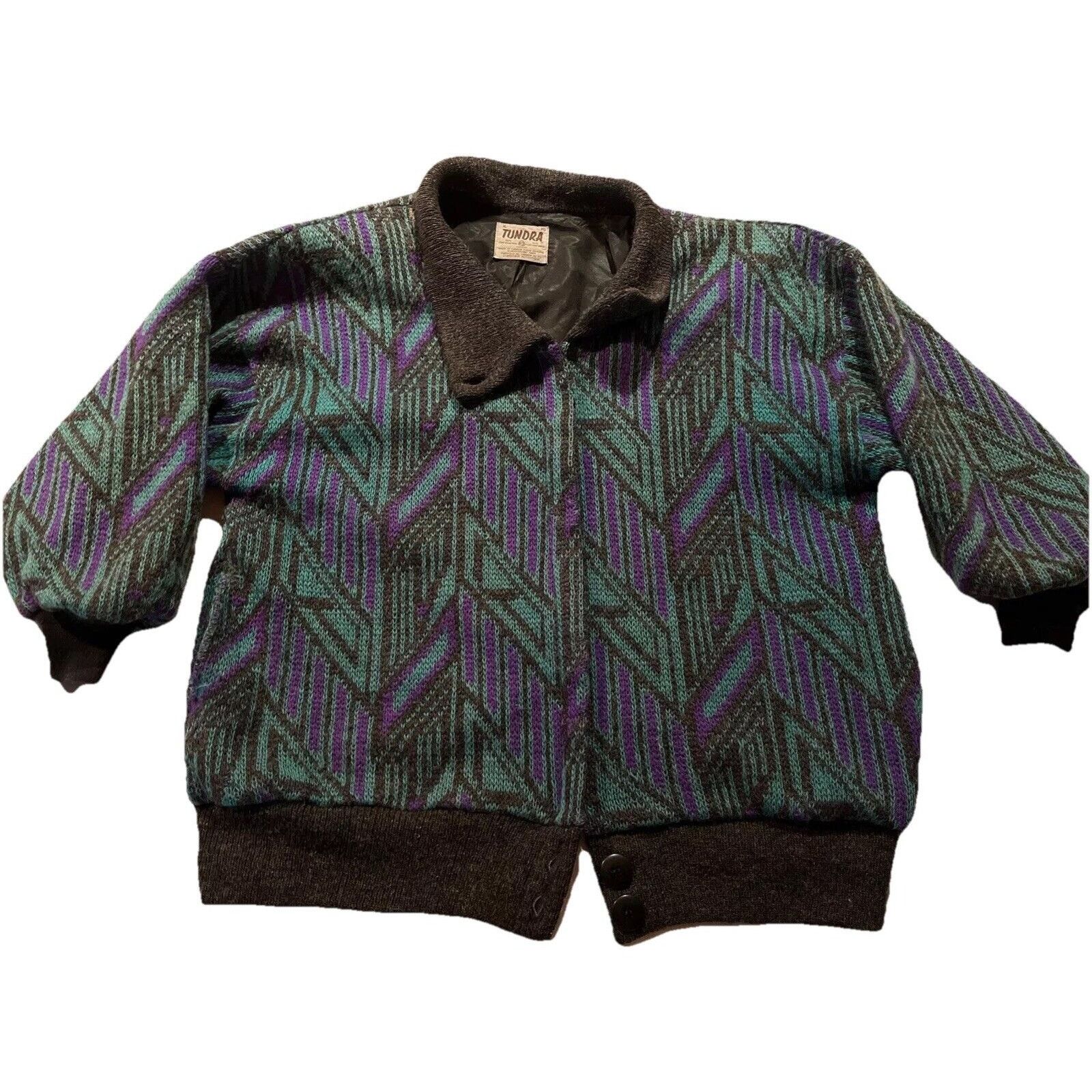 Tundra Tundra Canada Vintage Men’s XL Green Geometric Wool Sweater Size US XL / EU 56 / 4 - 1 Thumbnail