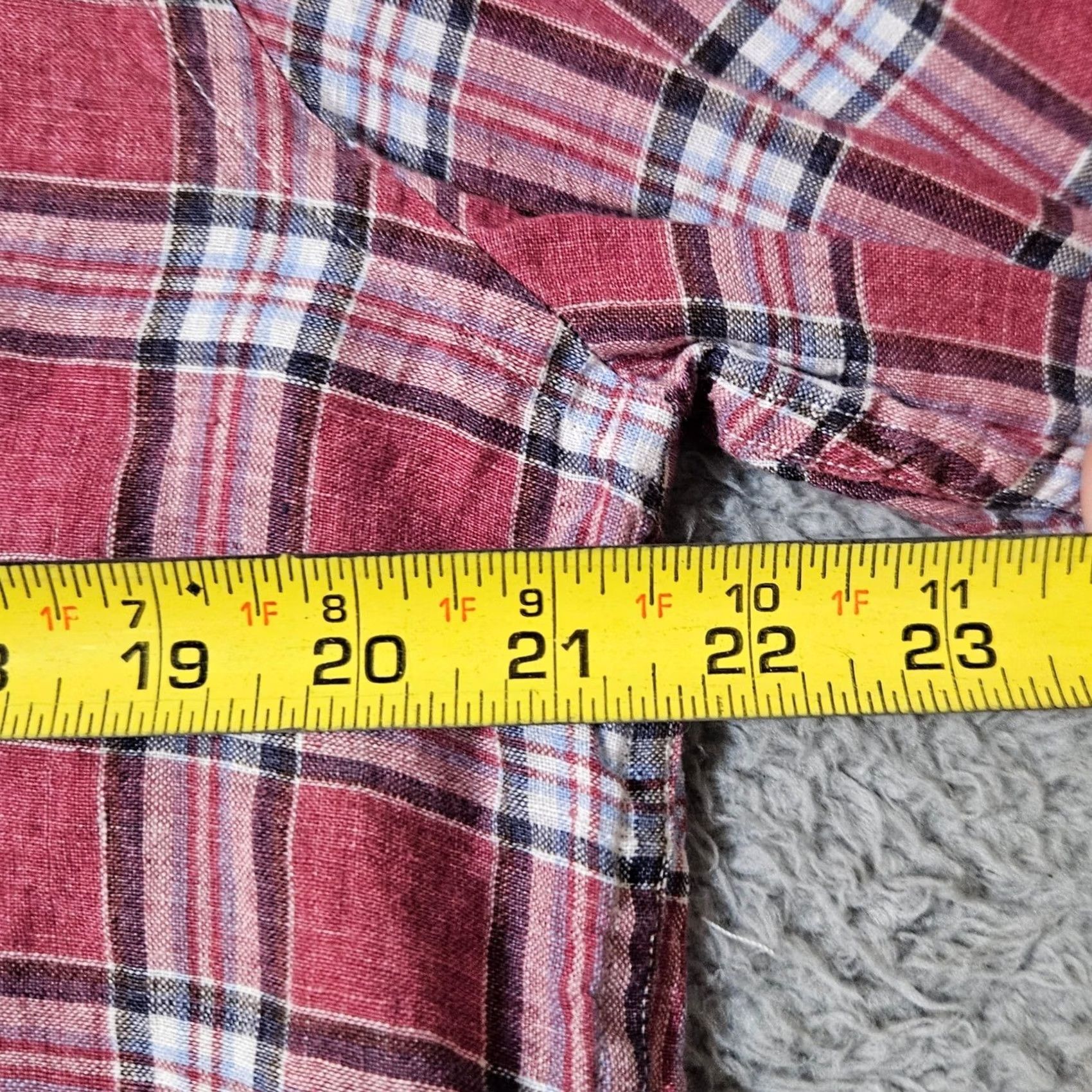 Murano Murano Baird McNutt Linen Shirt Men's Medium Red Plaid Checkered Button Down Size US M / EU 48-50 / 2 - 6 Thumbnail