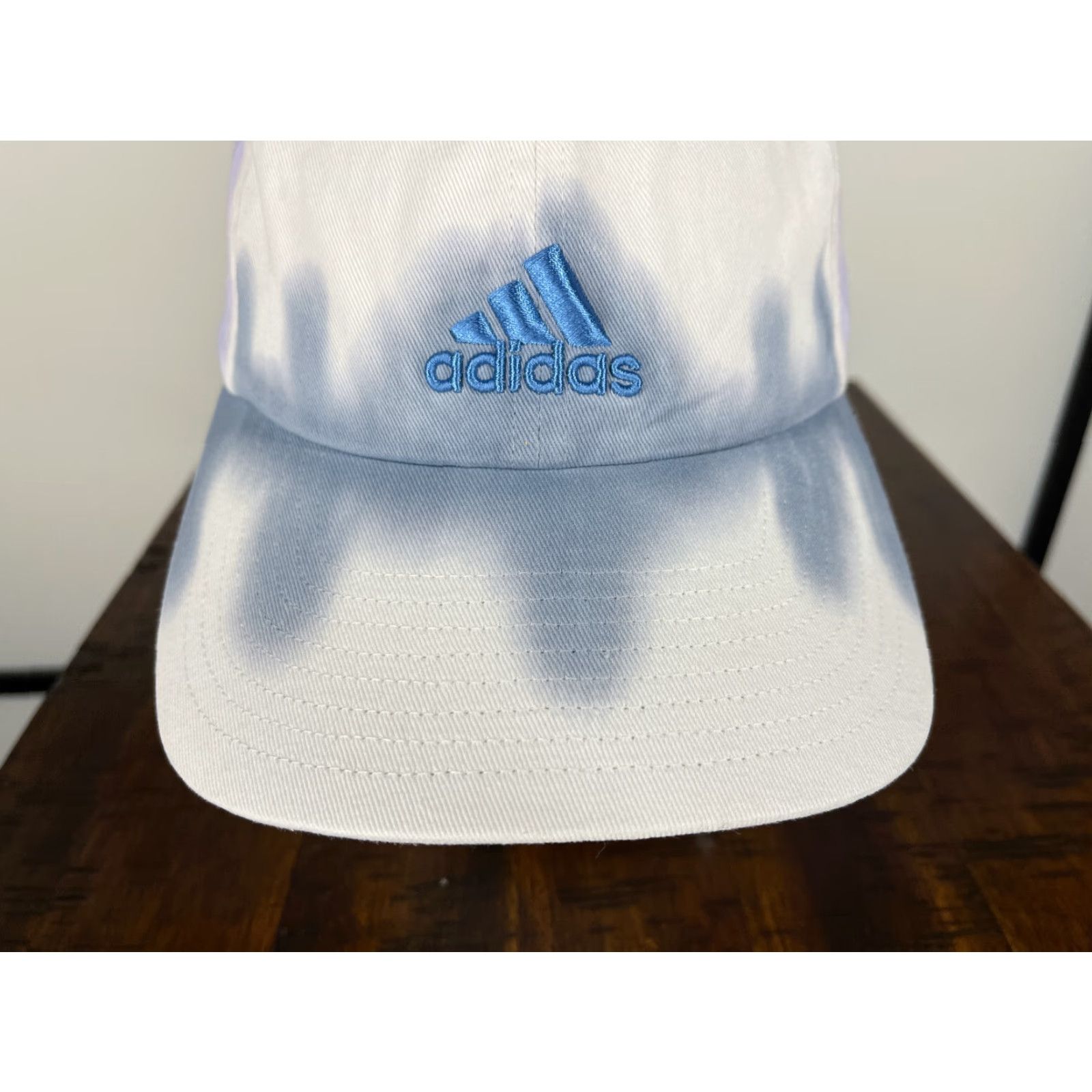 Adidas Adidas Hat Cap Strap Back Adult One Size White Blue Tie Dye 100% Cotton Twill Logo Snapback Unisex Adults Hat Mens Womens Boys Girls Size ONE SIZE - 3 Thumbnail