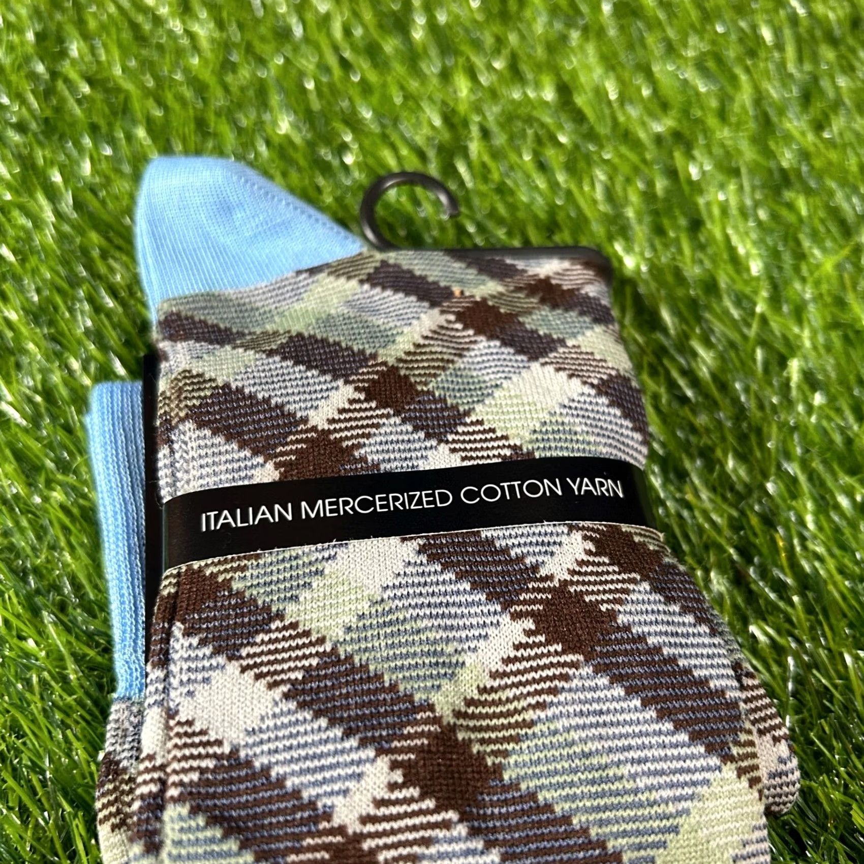Cremieux Cremieux Dress Socks Men's Italian Cotton Blend Plaid Blue Multicolor NWT 6-12.5 Socks Mid Calf All Seasons Breathable Boys? Size ONE SIZE - 4 Thumbnail