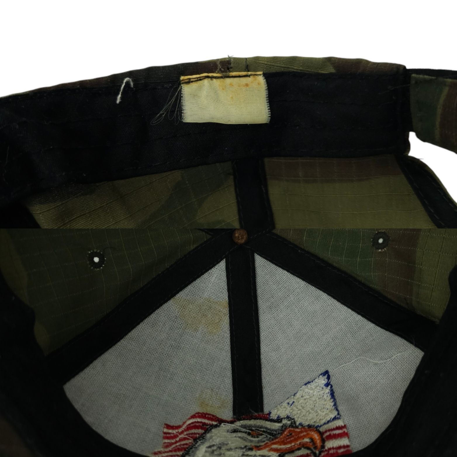Other Bald Eagle USA Flag Camo Strapback Cap Embroidered Hat Size ONE SIZE - 8 Thumbnail