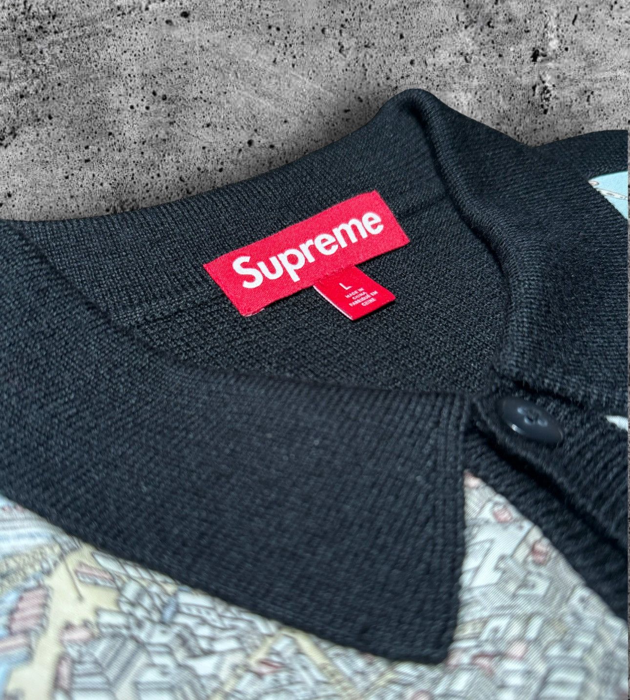 Supreme SUPREME “AW23 SILK MAP CARDIGAN” Size US L / EU 52-54 / 3 - 3 Thumbnail