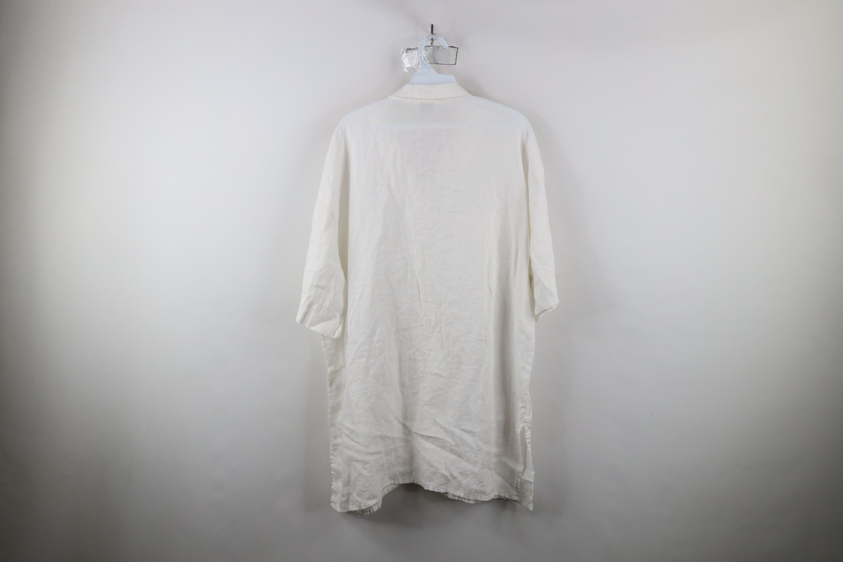 Eddie Bauer × Vintage Vintage 90s Eddie Bauer Baggy Linen Board Button Shirt White Size L / US 10 / IT 46 - 10 Thumbnail