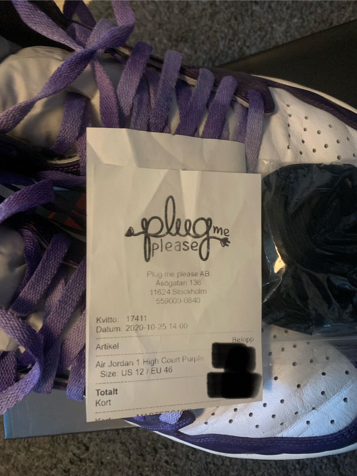 Jordan Brand × Nike Air Jordan 1 Court Purple 2.0 Size US 12 / EU 45 - 7 Thumbnail