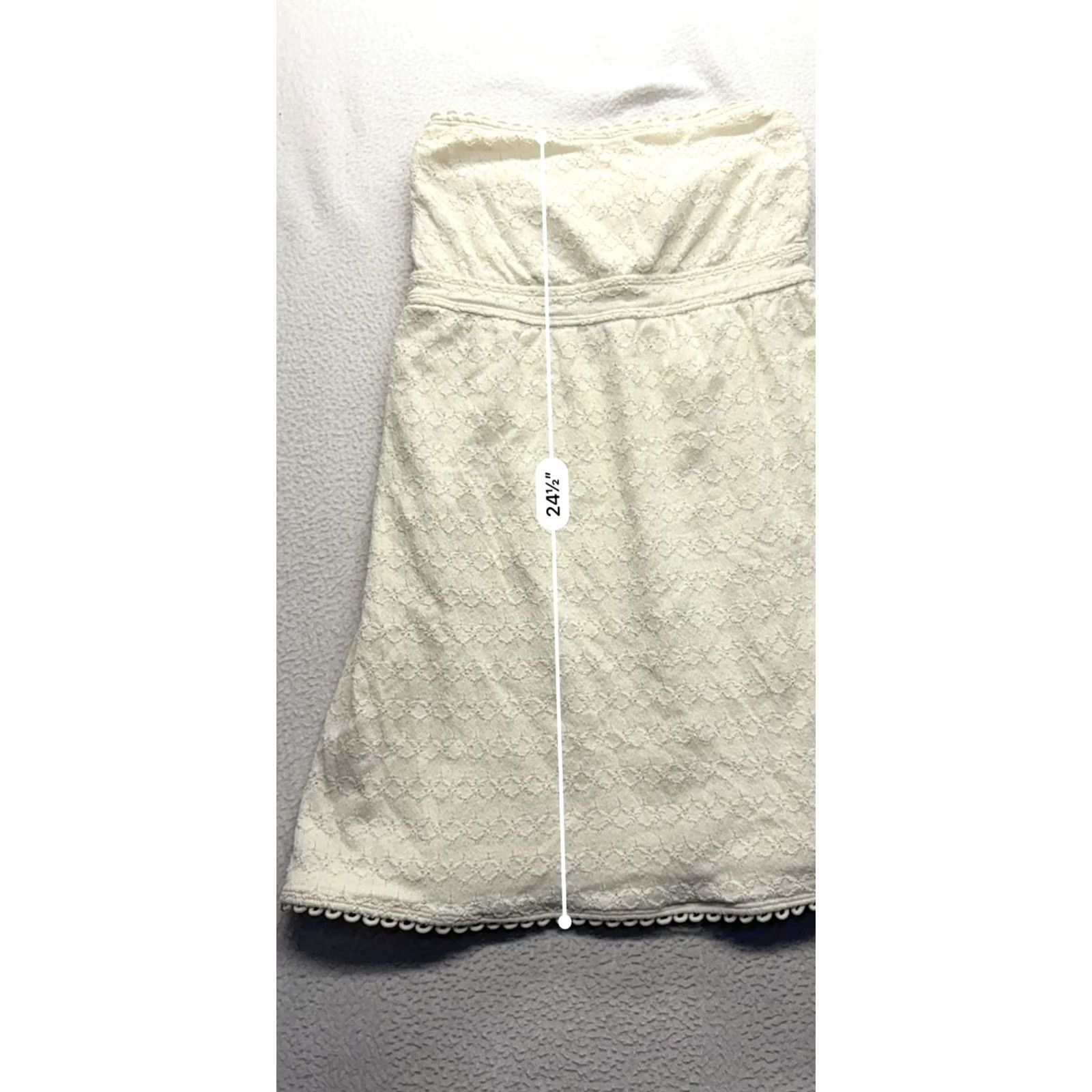 Juicy Couture Juicy Couture Ivory Lace Strapless Dress XL Womens Dress Short Pencil Lace Ivory Scalloped Hem Size XL / US 12-14 / IT 48-50 - 6 Thumbnail
