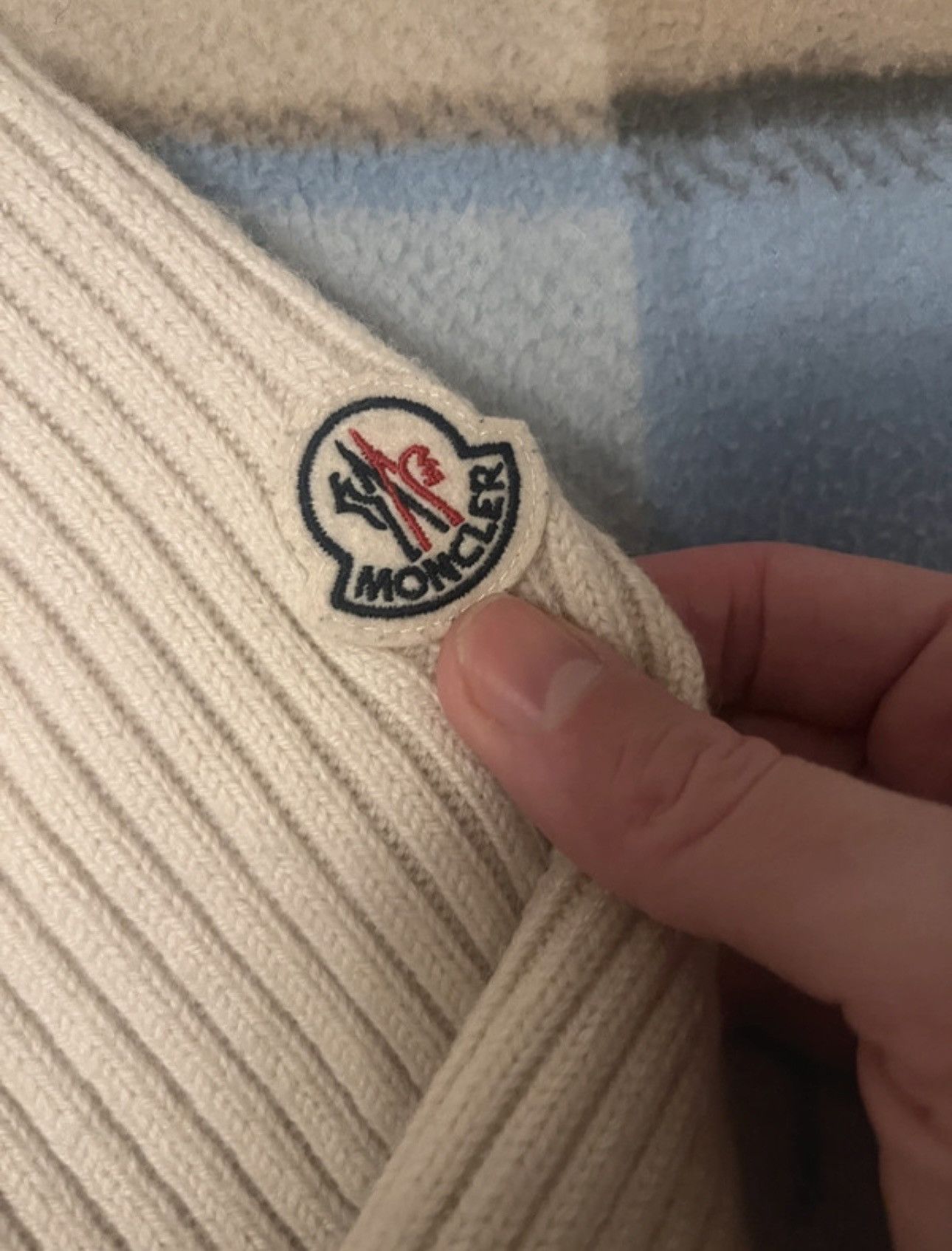 Moncler MONCLER Medium Cream Polo Tricot Quarter Zip Wool Jumper Size US M / EU 48-50 / 2 - 3 Thumbnail