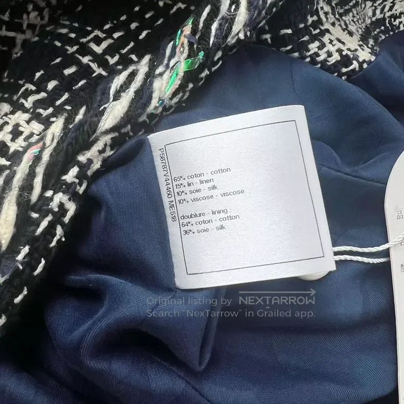 Chanel Chanel Black navy blue milky white colour-blocked jacket Size XXS / US 00 / IT 34 - 6 Thumbnail