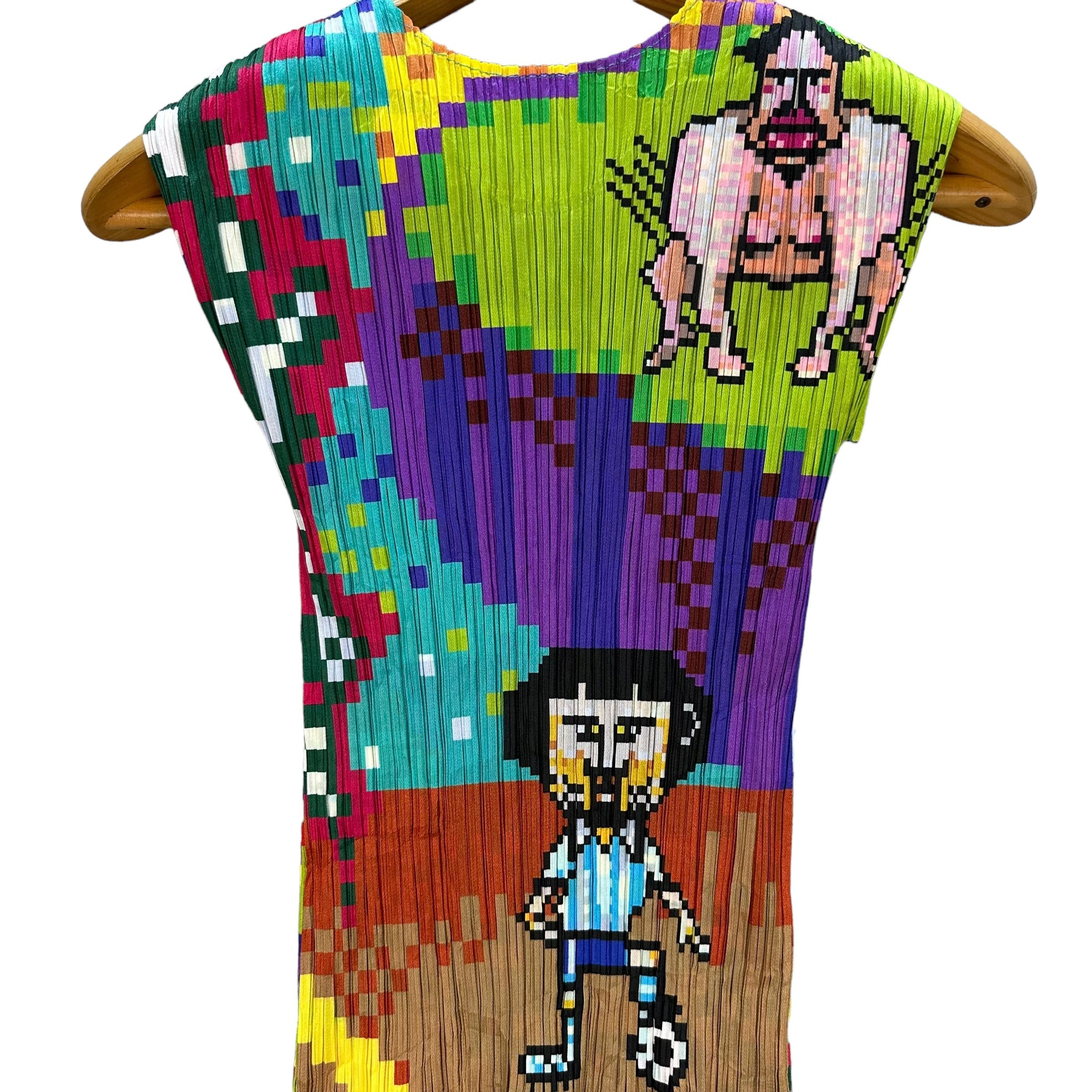 Pleats Please Issey Miyake Pleats Please Digital Game Graphic Overprint Tops #A32-0730 Size US M / EU 48-50 / 2 - 11 Thumbnail