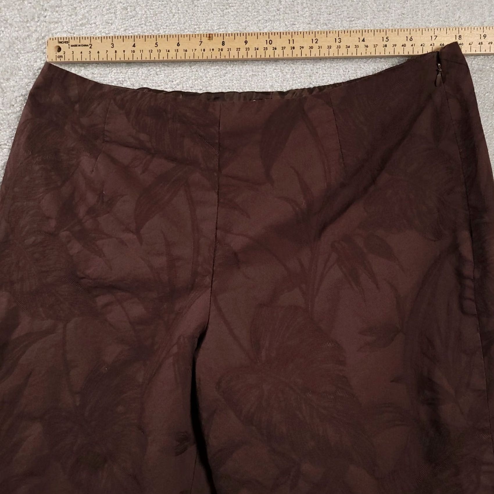 Talbots Vintage Talbots Dress Pants Womens 18 Brown Side Zip Lined Embroidered Leaf USA Size 40" / US 18 - 4 Thumbnail