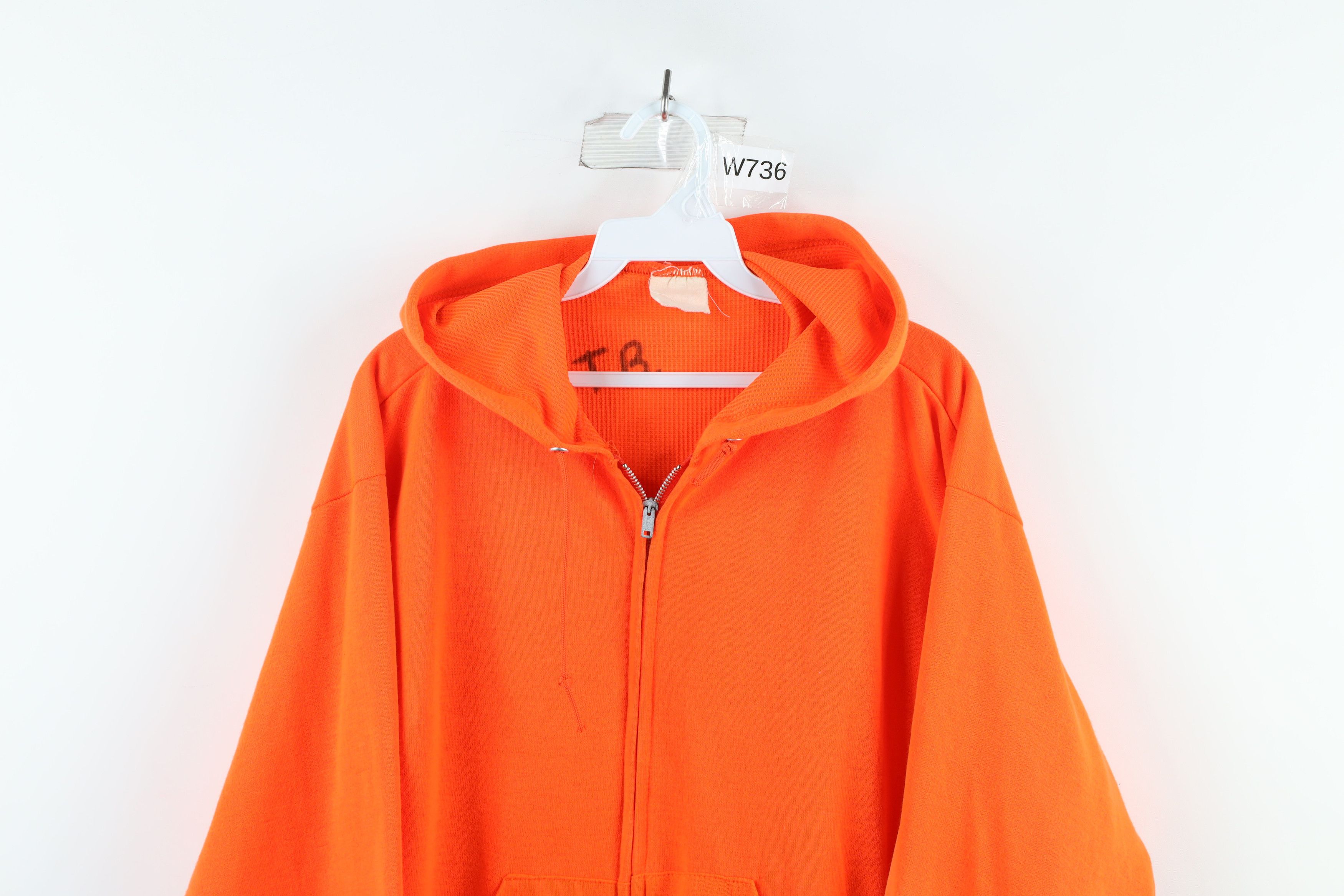Vintage Vintage 80s Streetwear Full Zip Hoodie Blaze Orange USA Size US L / EU 52-54 / 3 - 2 Thumbnail