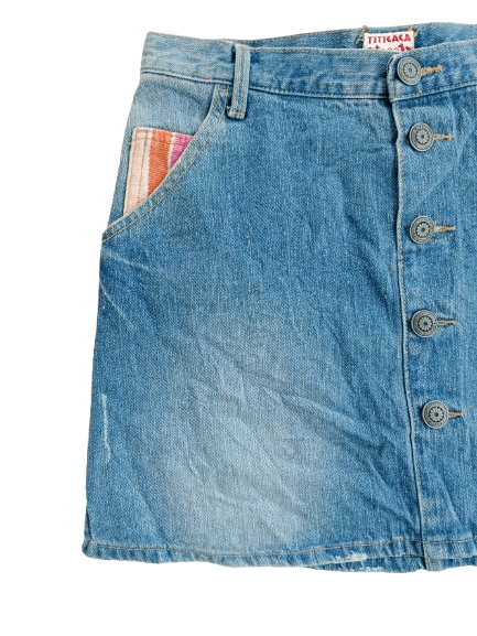 Japanese Brand TITICACA Denim Mini Skirt Japanese Brand Size 30" / US 8 / IT 44 - 5 Thumbnail