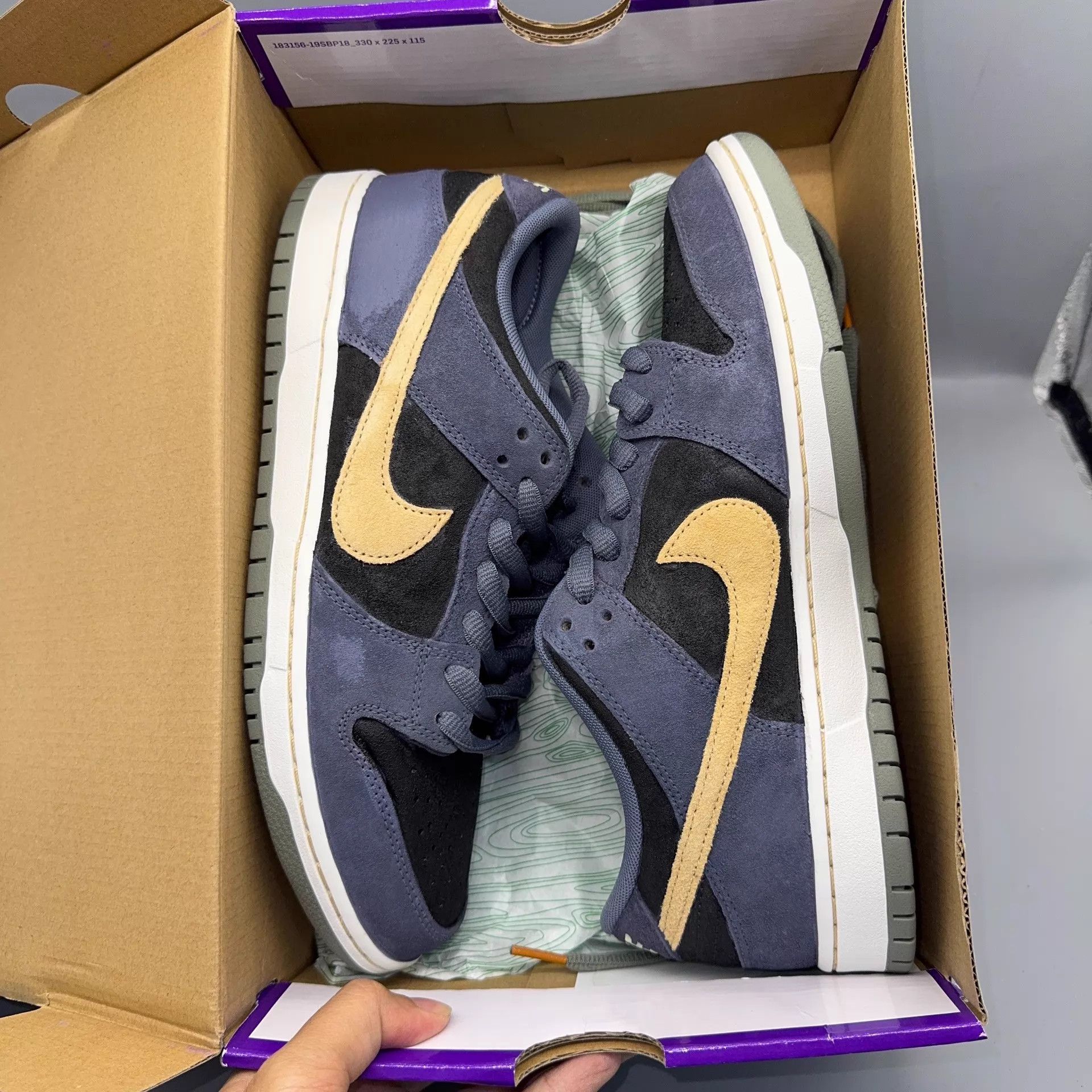 Nike Nike Dunk SB HF3063-002 Fog Gray-Black Blue 44 Size US 10 / EU 43 - 6 Thumbnail